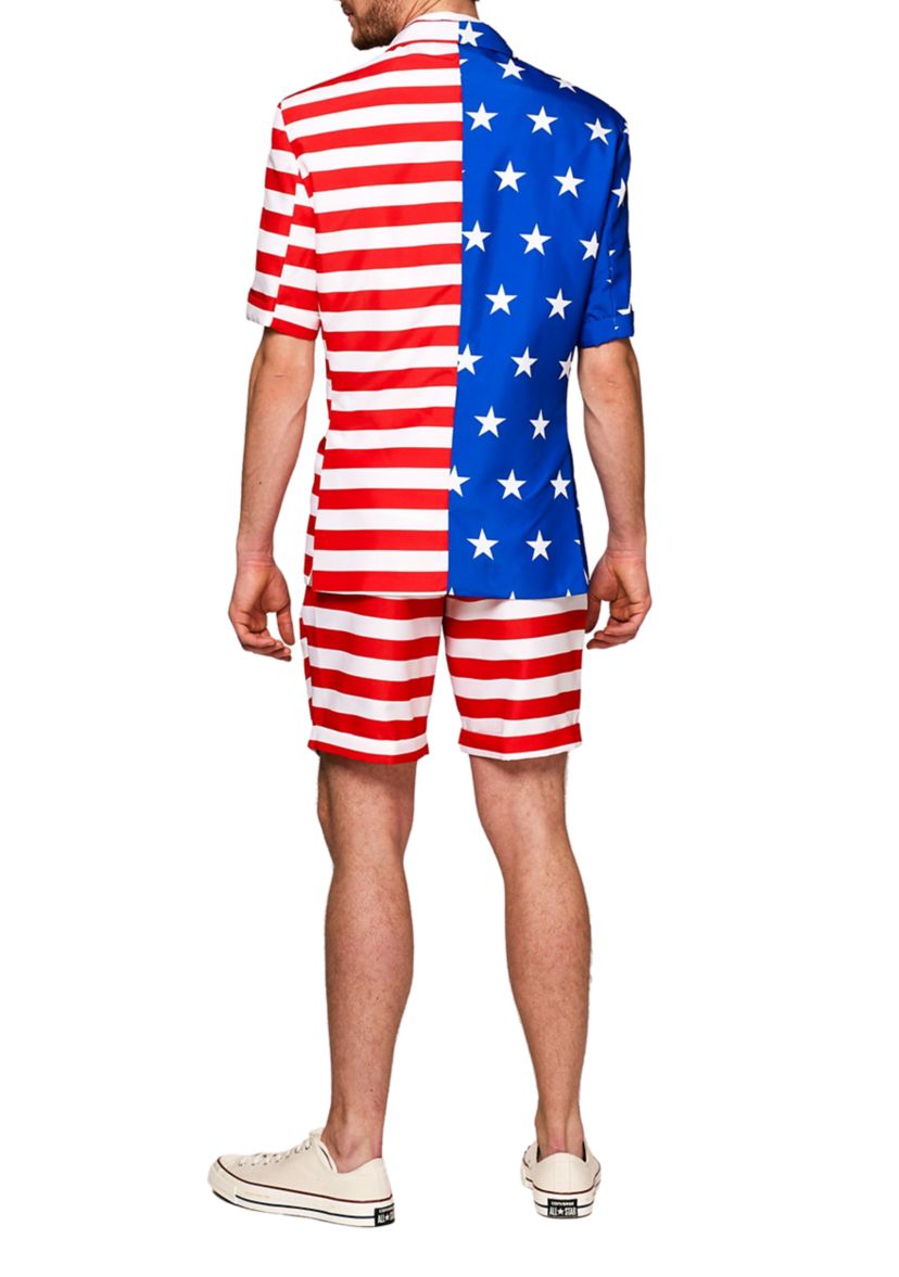 SUMMER USA Flag  2 Piece Suit + Tie
