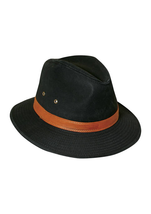 Twill Safari Hat with Leather Band