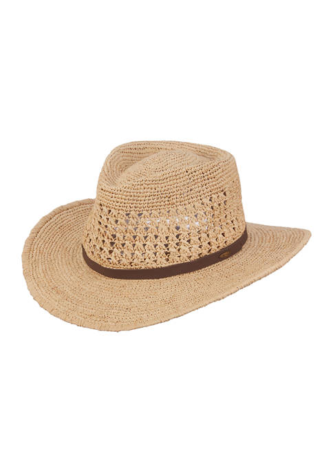 Scala™ Fine Crocheted Raffia Outback Hat