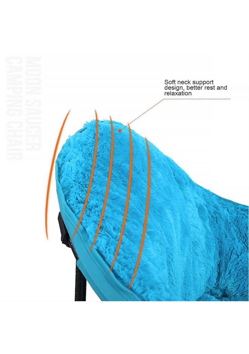 Folding Oversize  Deluxe Plush Moon Saucer Chair With Cup Holder