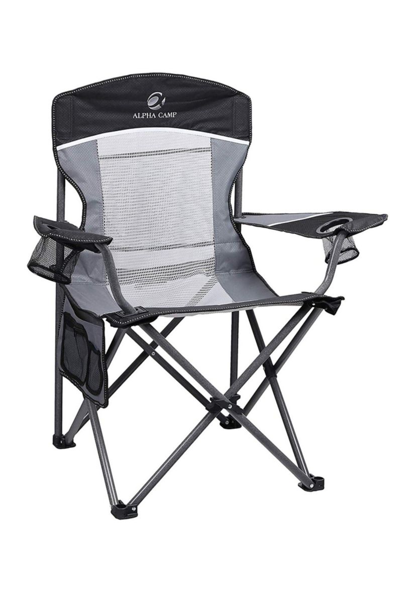 Portable Oversize Mesh Camping Chair With Storage Bag