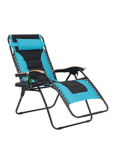 Lufuma Folding Oversized Zero Gravity Lounge Chair with Cup Holder