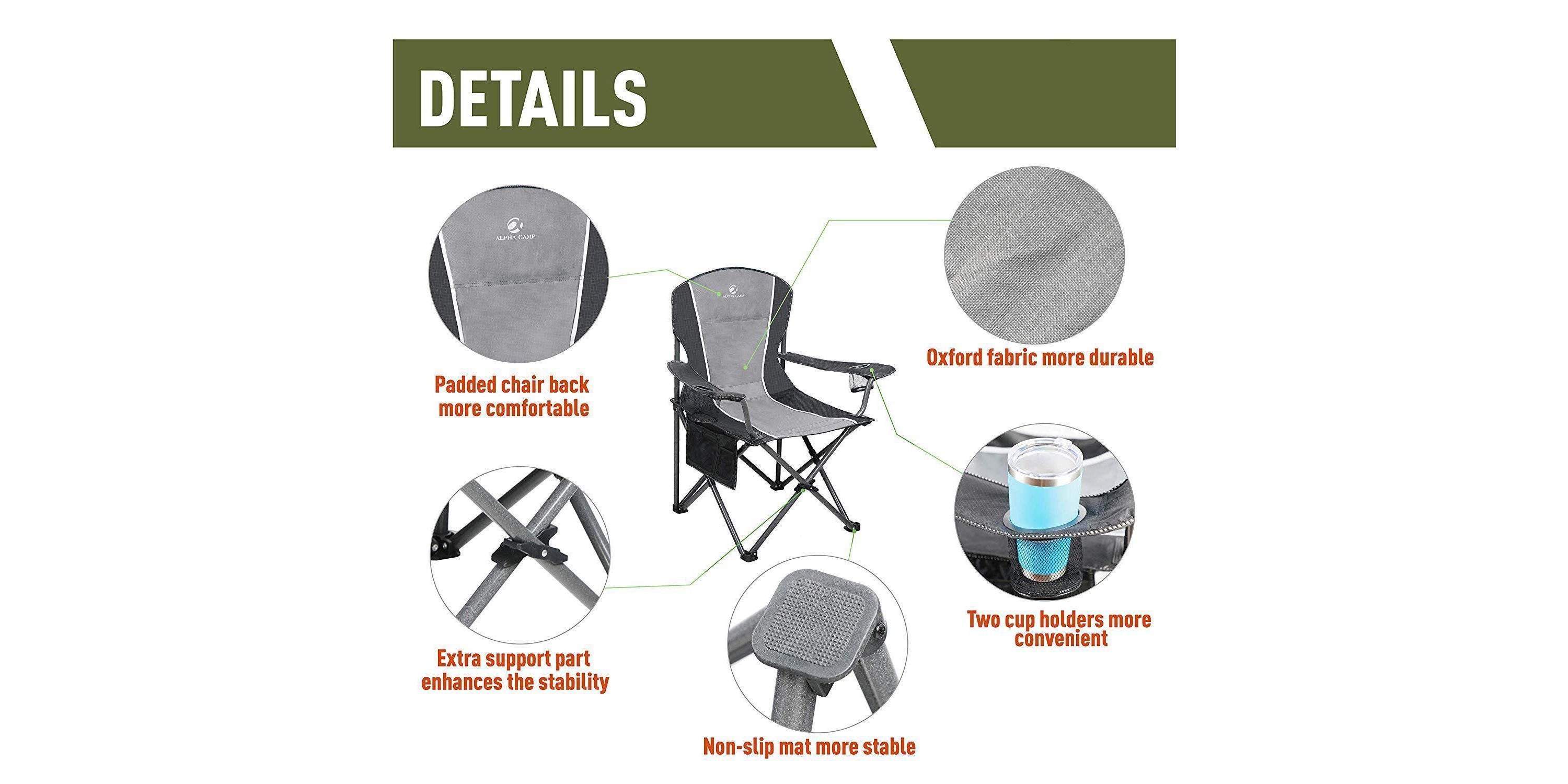 Portable Oversize Camping Arm Chair With Storage Bag