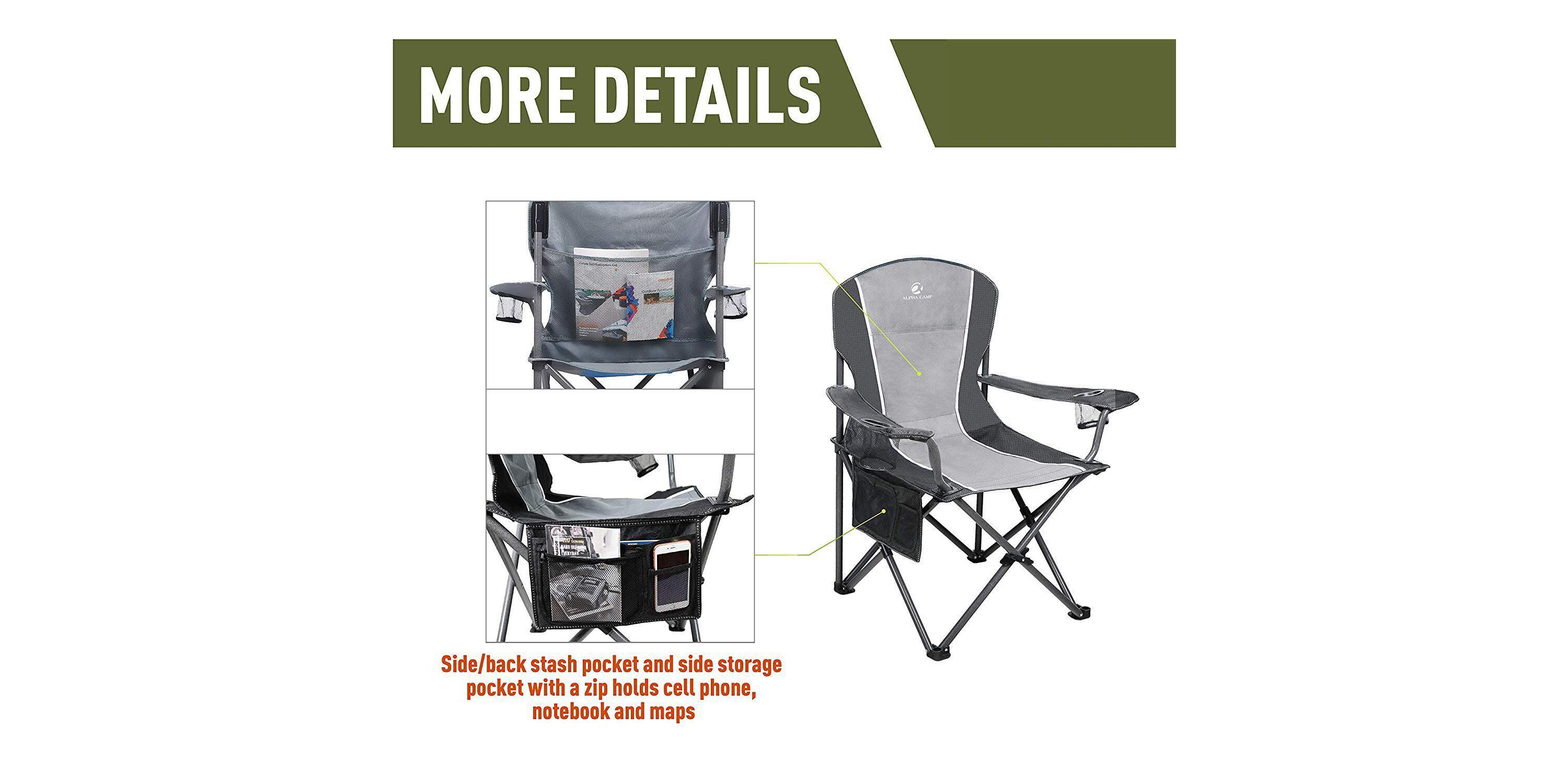 Portable Oversize Camping Arm Chair With Storage Bag