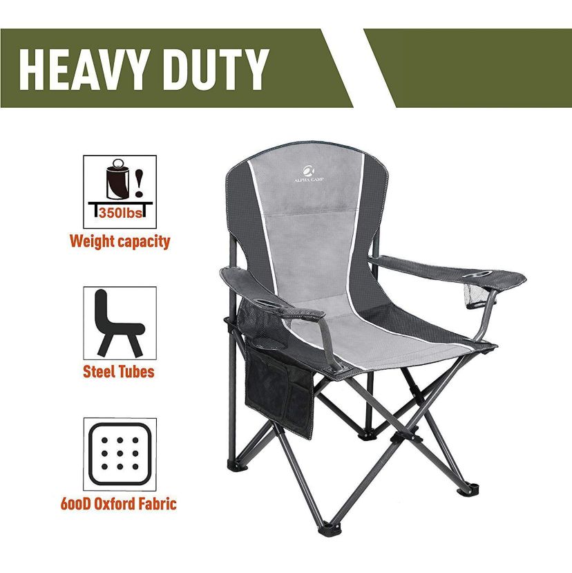 Portable Oversize Camping Arm Chair With Storage Bag
