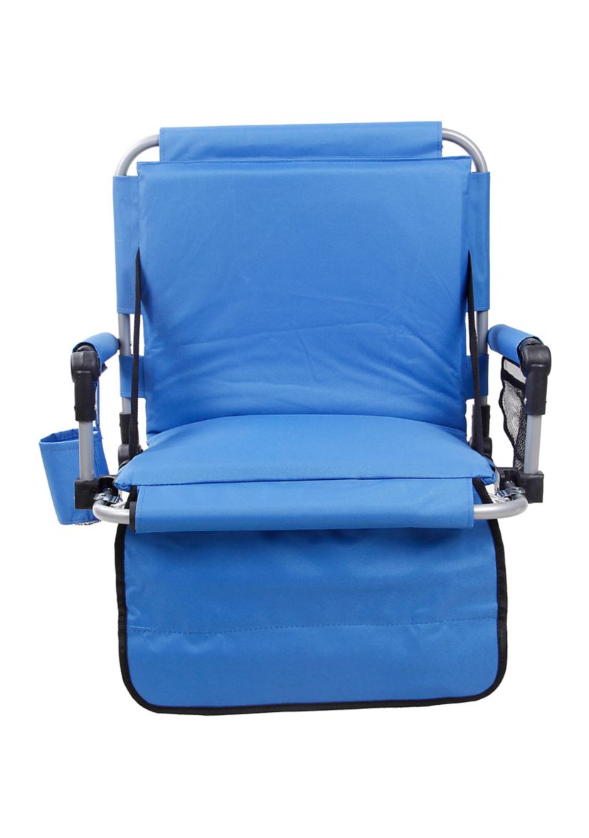 Padded Stadium Bleacher Chair with Armrest and Back