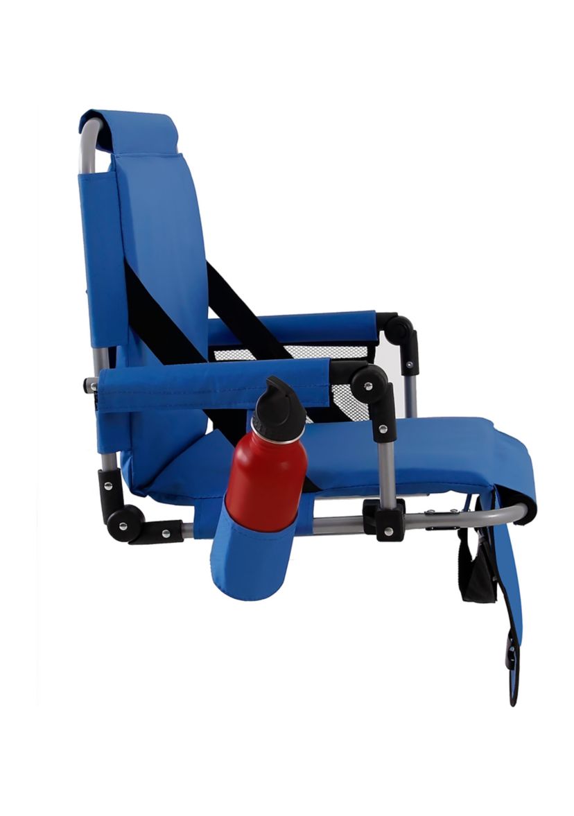 Padded Stadium Bleacher Chair with Armrest and Back