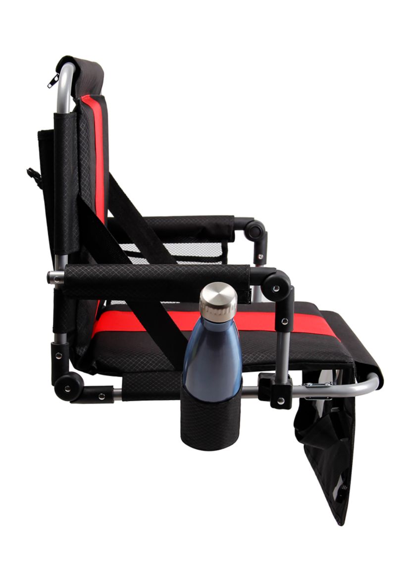 Padded Stadium Bleacher Chair with Armrest and Back