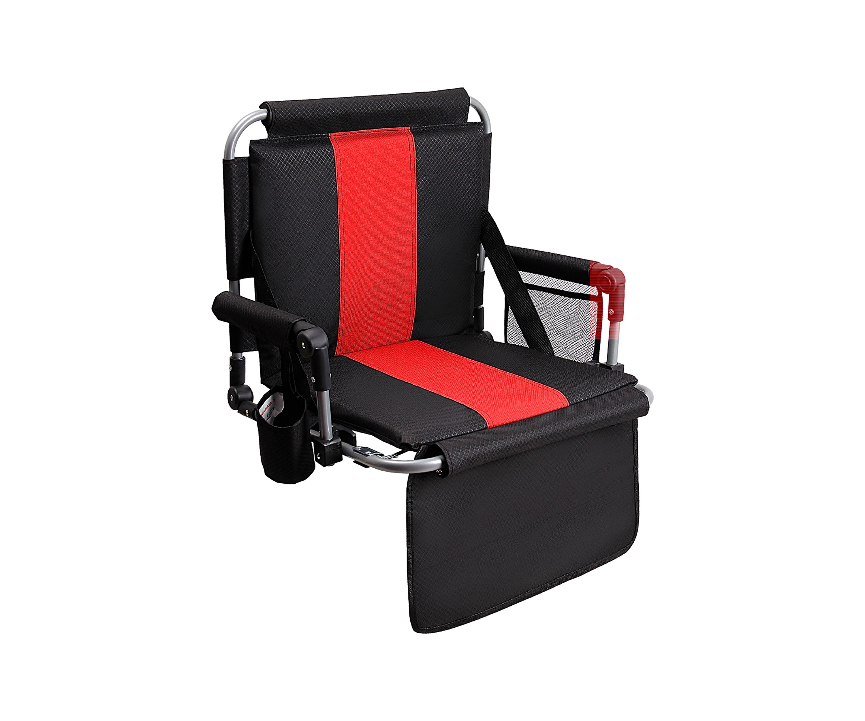 Padded Stadium Bleacher Chair with Armrest and Back