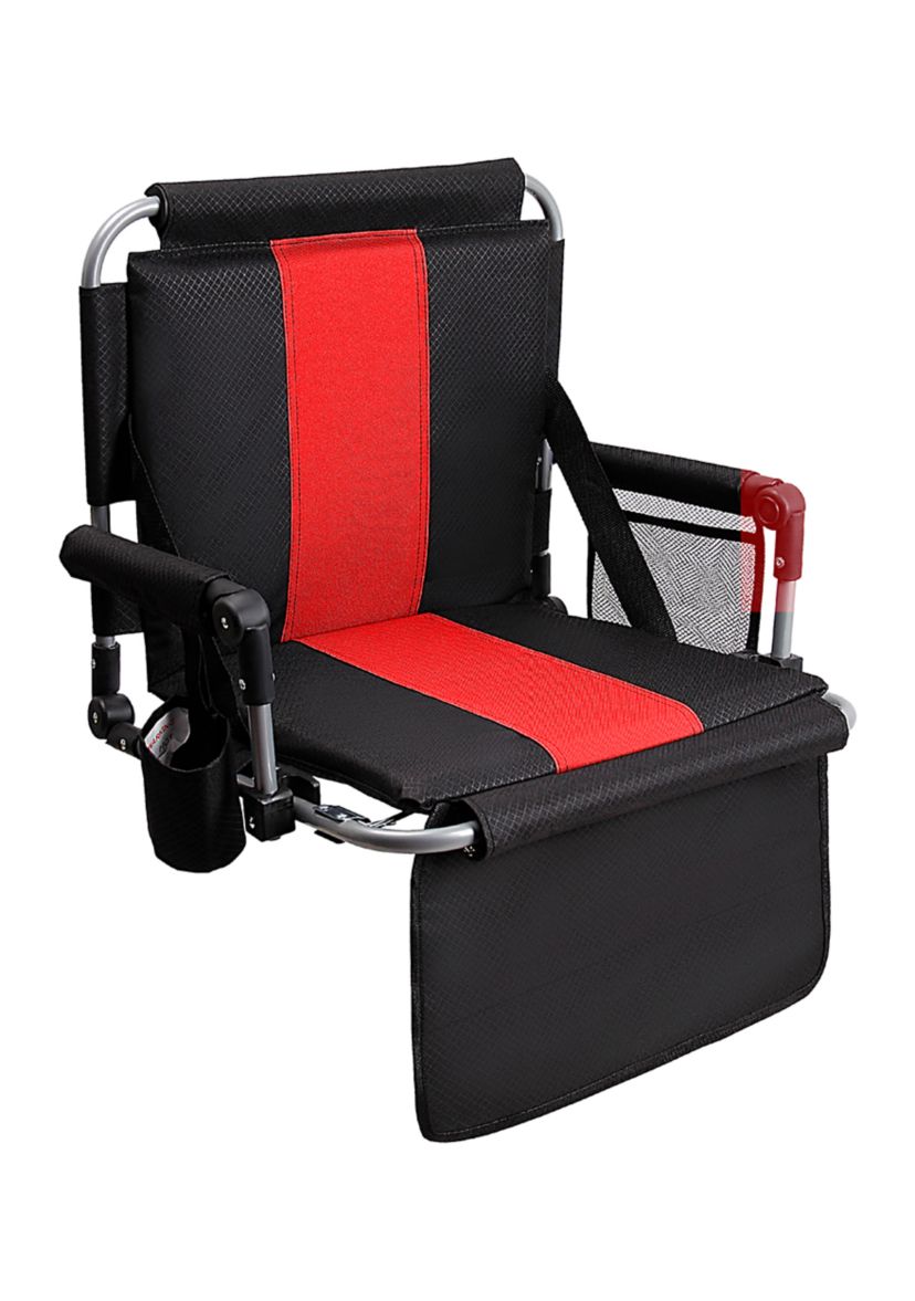 Padded Stadium Bleacher Chair with Armrest and Back