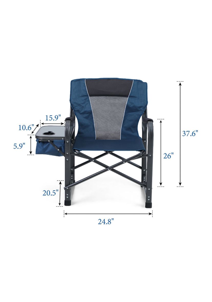 Folding Oversize Director’s Chair With Storage Box and Cup Holder