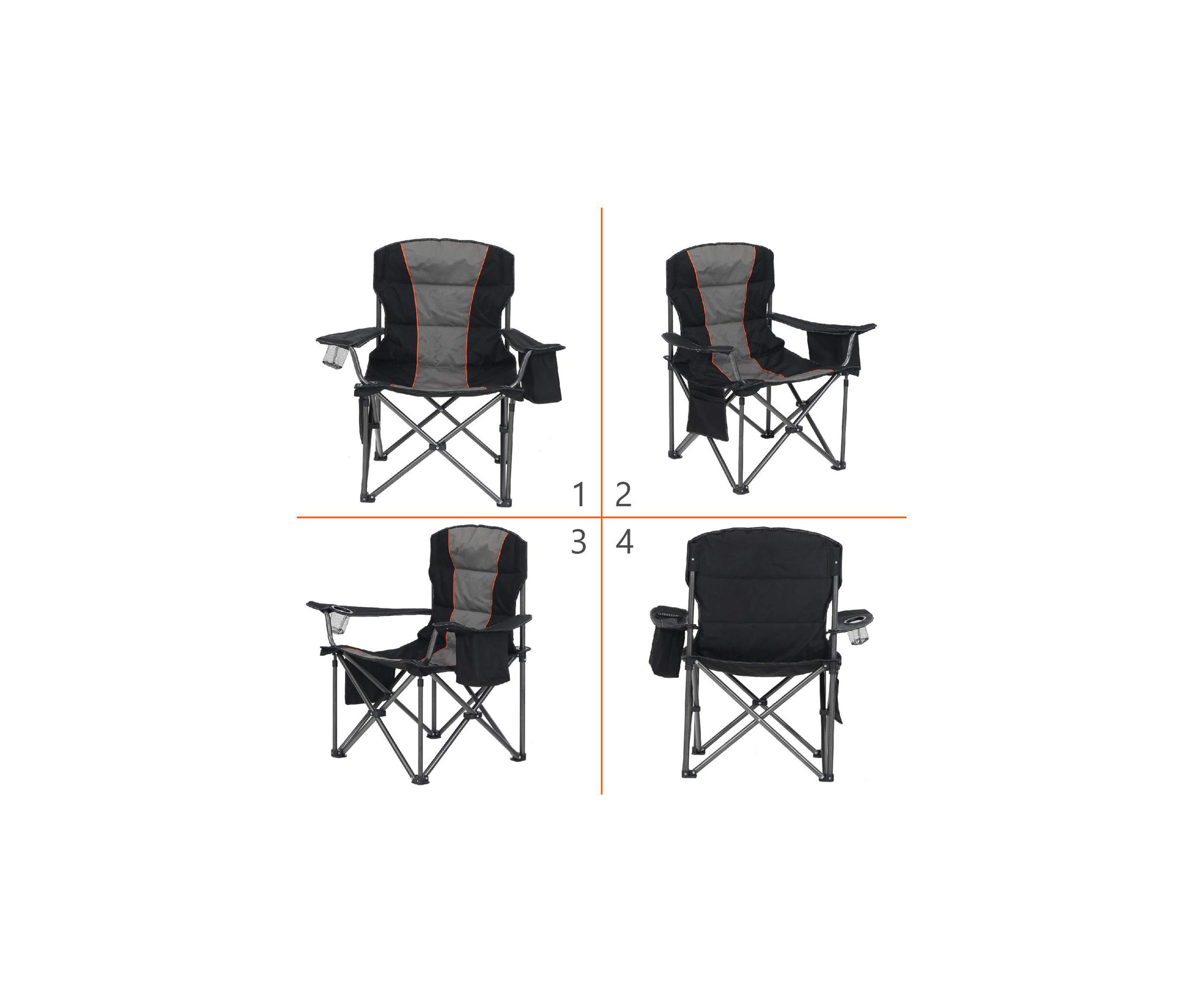 Folding Oversize Camping Chair With Cooler Bag
