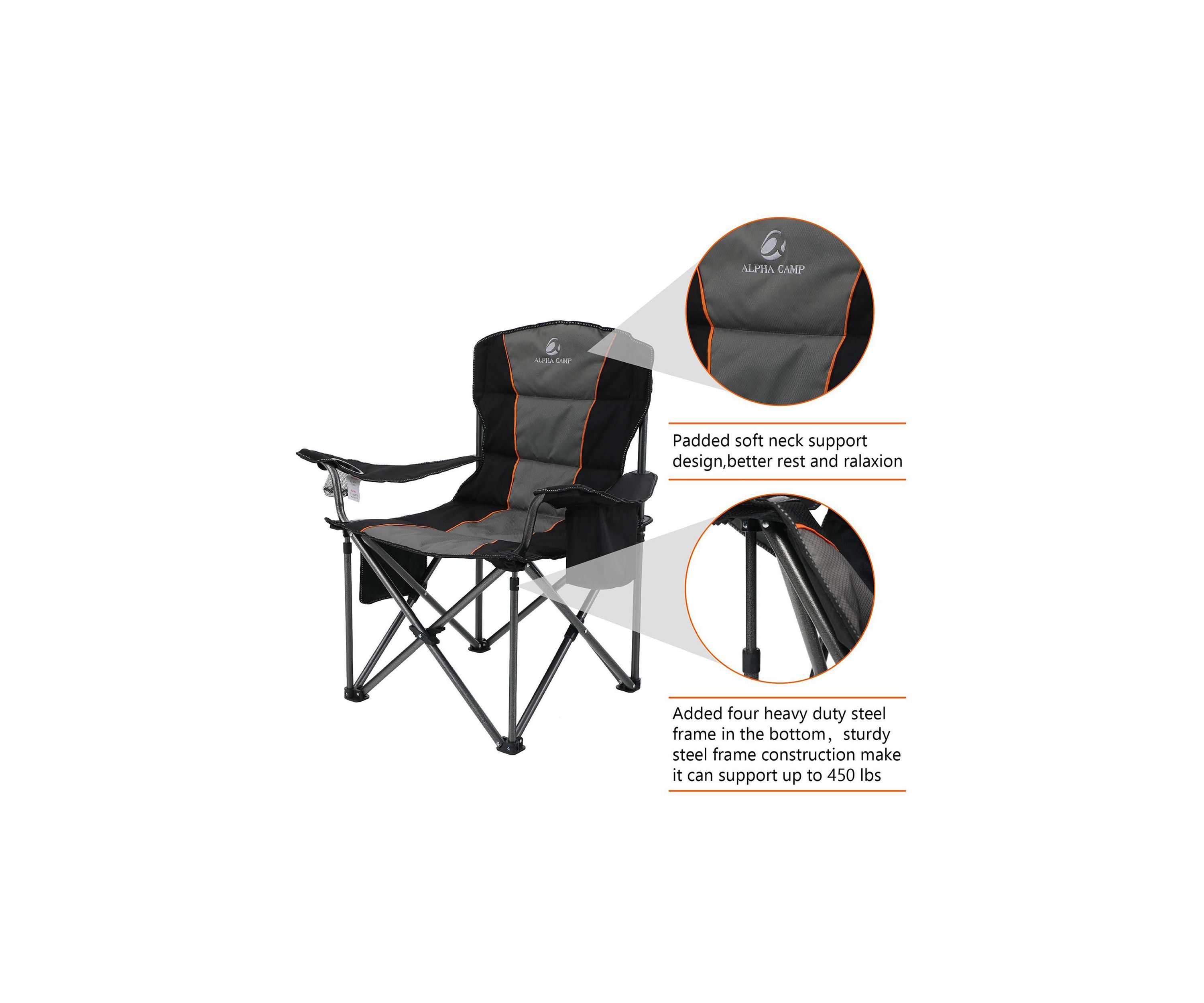 Folding Oversize Camping Chair With Cooler Bag