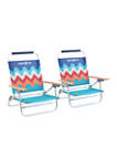 3-Position Folding Lightweight Backpack Beach Chairs(Pack of 2)