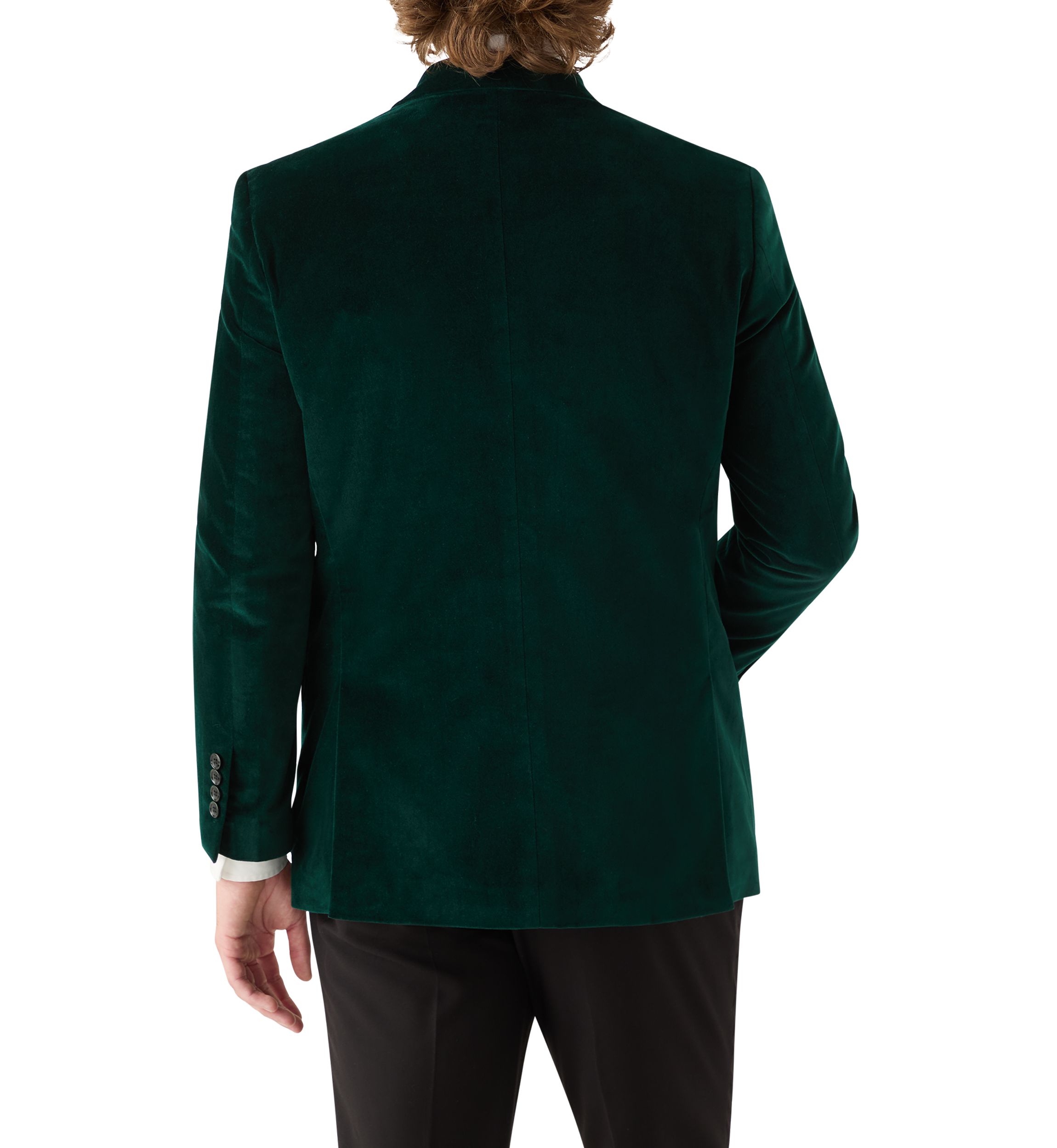 Green Velvet Satin Lapel Sport Coat