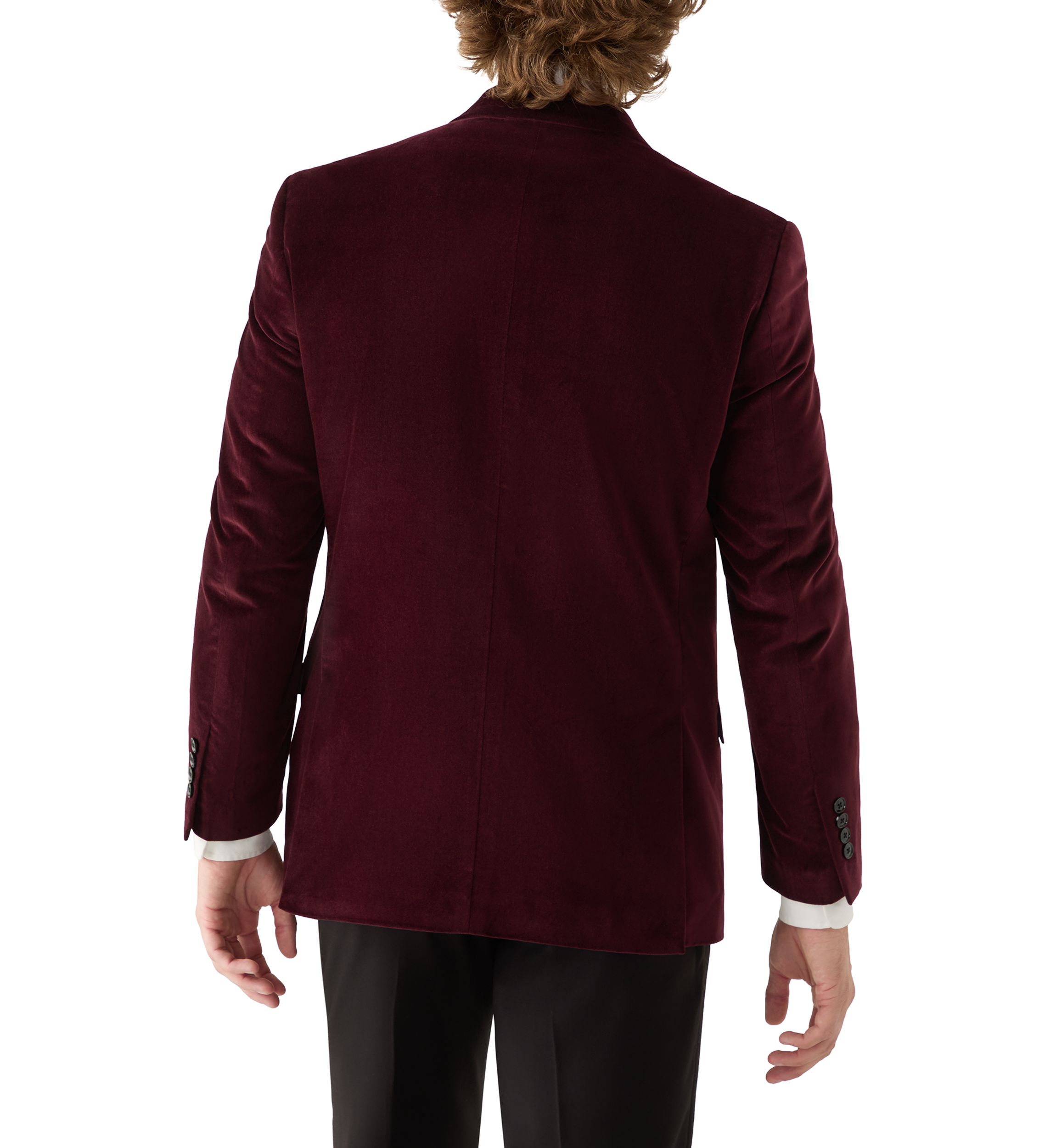 Burgundy Velvet Satin Lapel Sport Coat 
