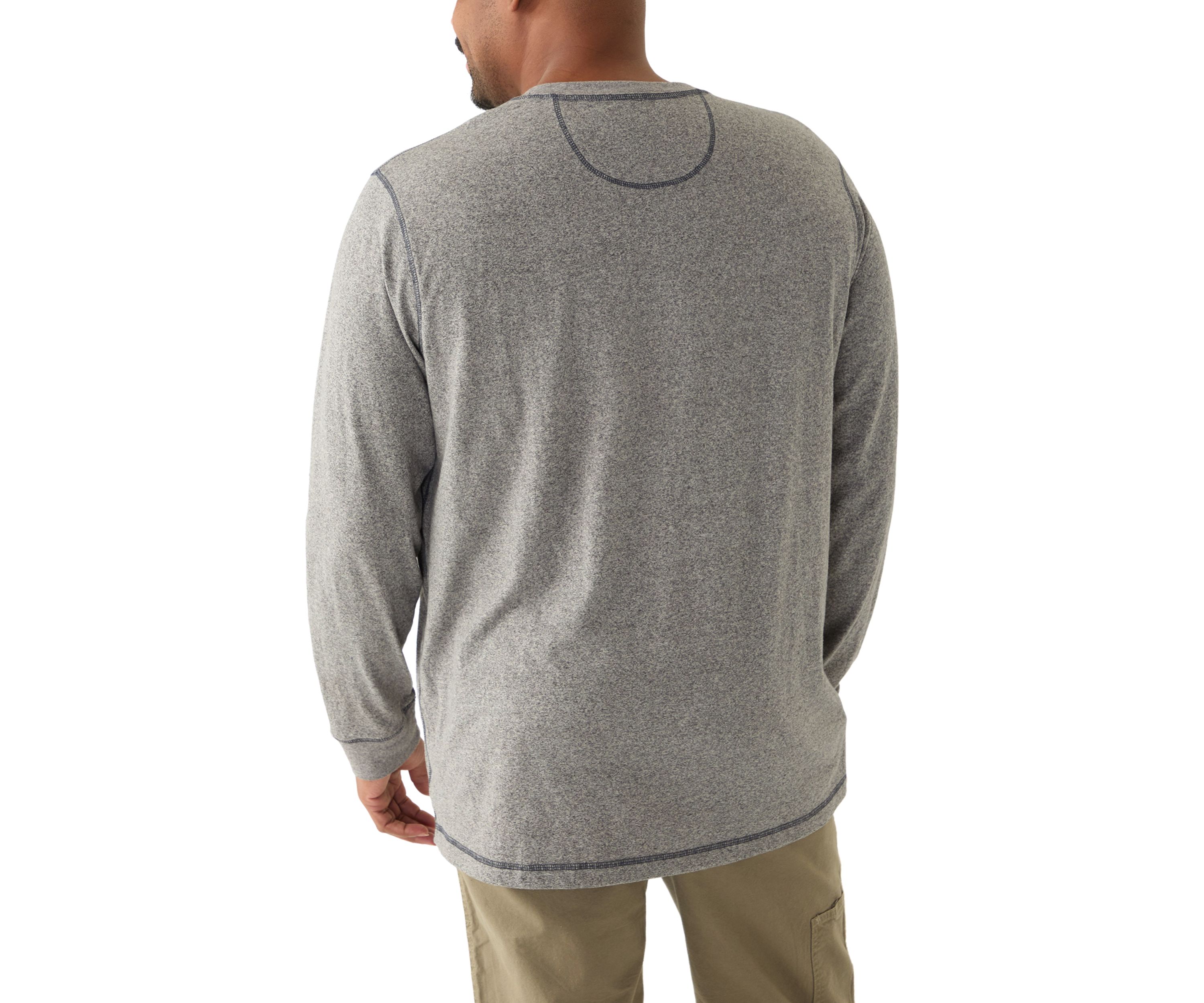 Big & Tall Long Sleeve Jaspe Henley Shirt