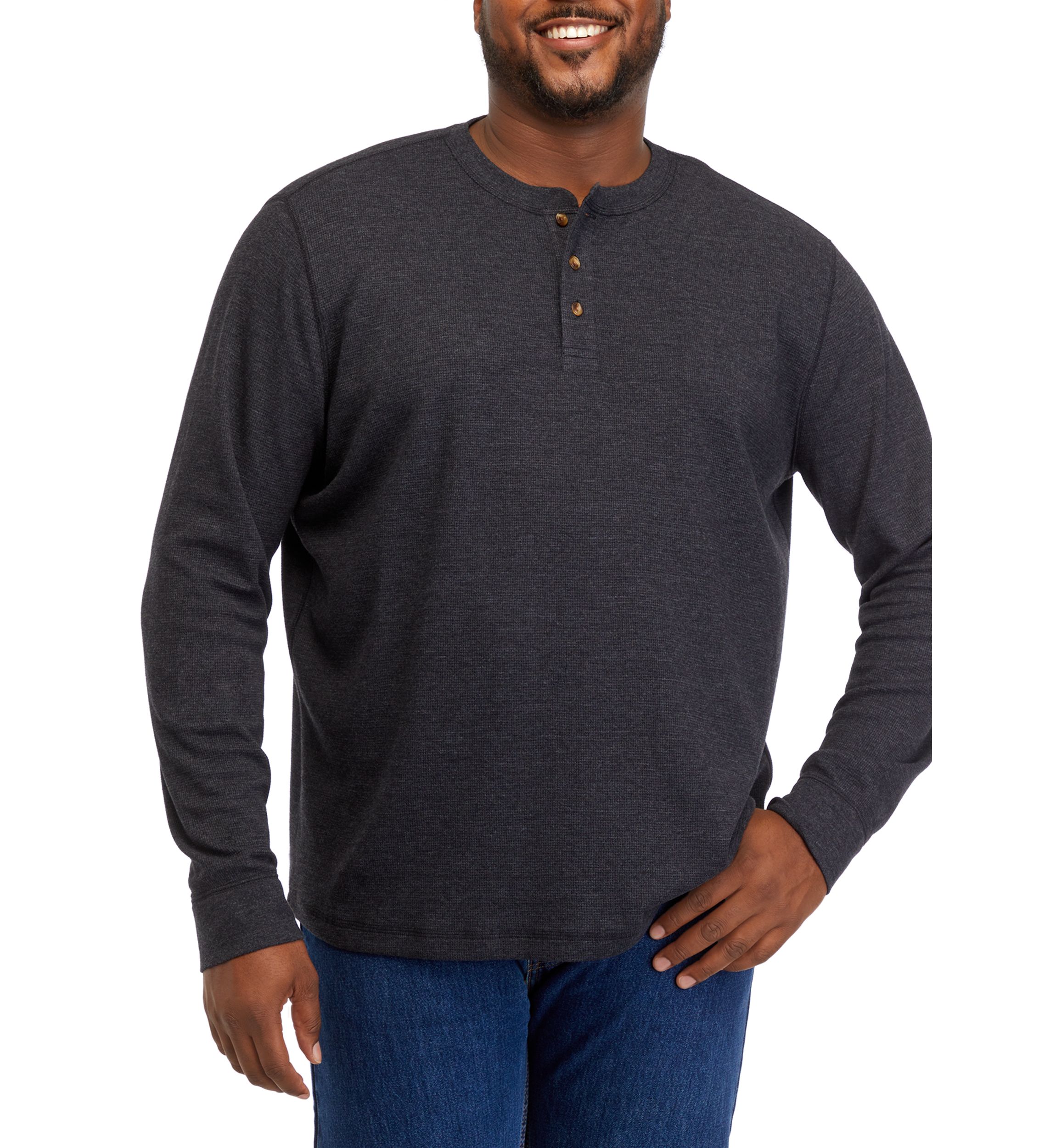Big & Tall Long Sleeve Thermal Henley Shirt