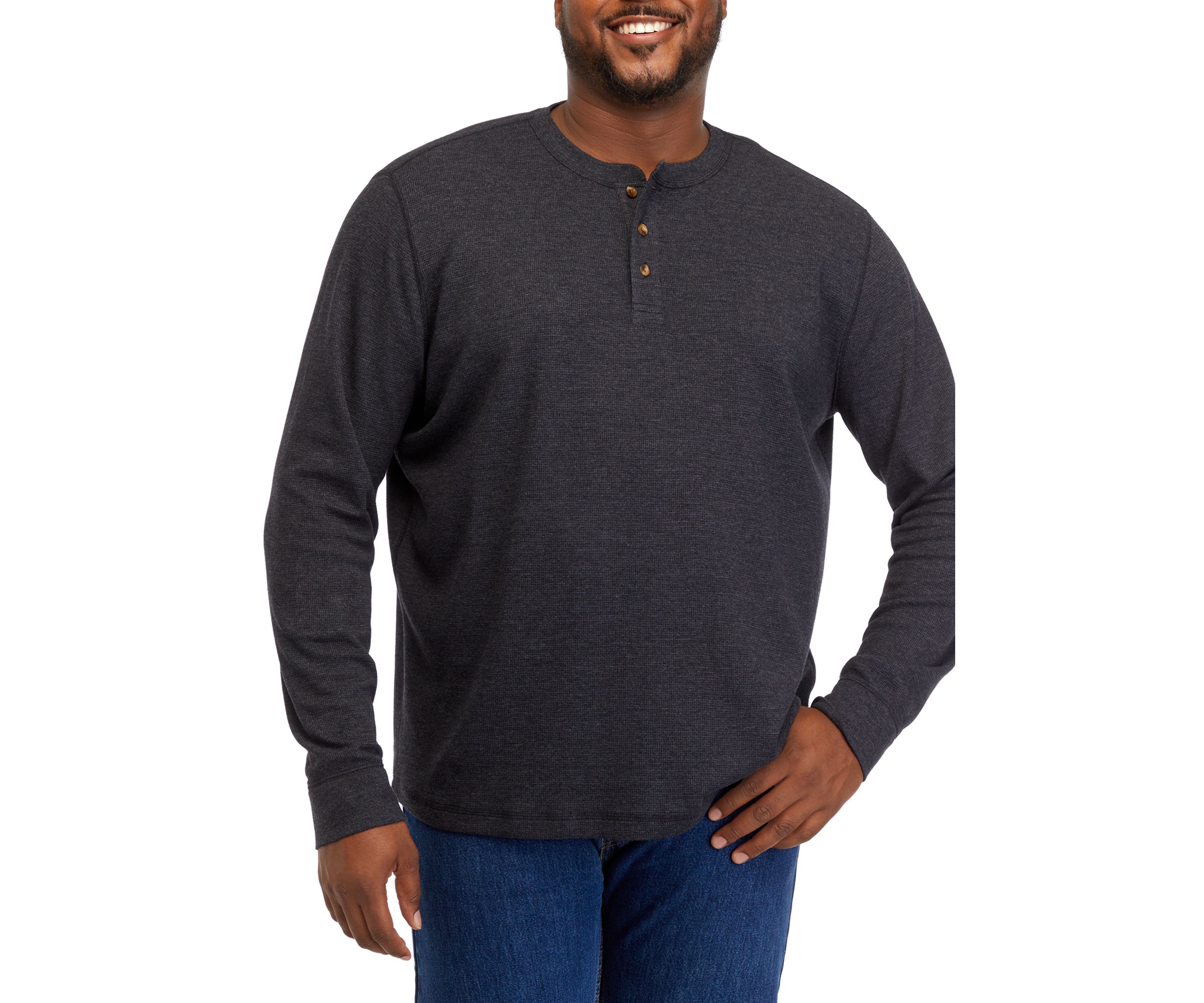 Big & Tall Long Sleeve Thermal Henley Shirt