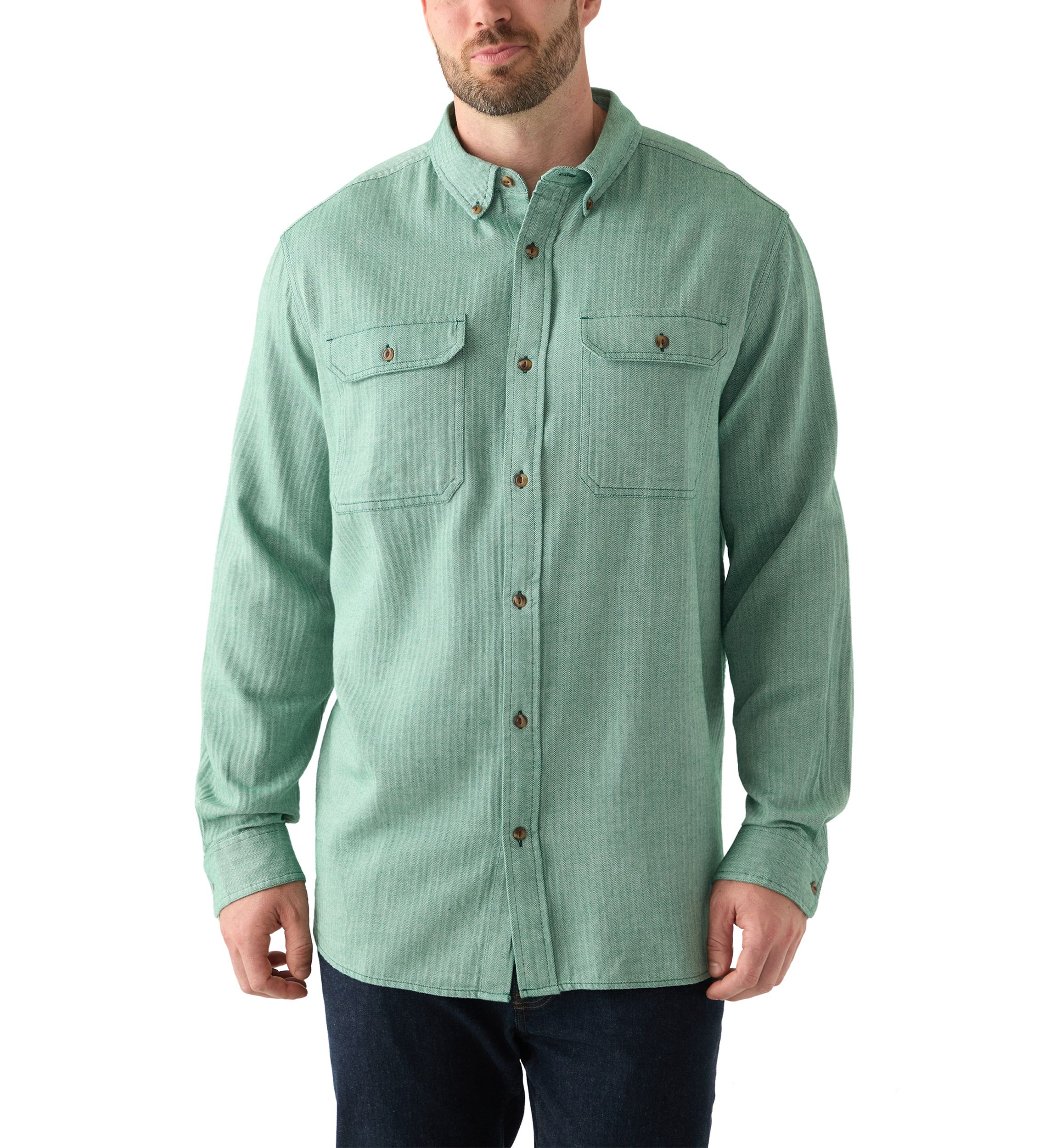 Big & Tall Long Sleeve Solid Flannel Shirt