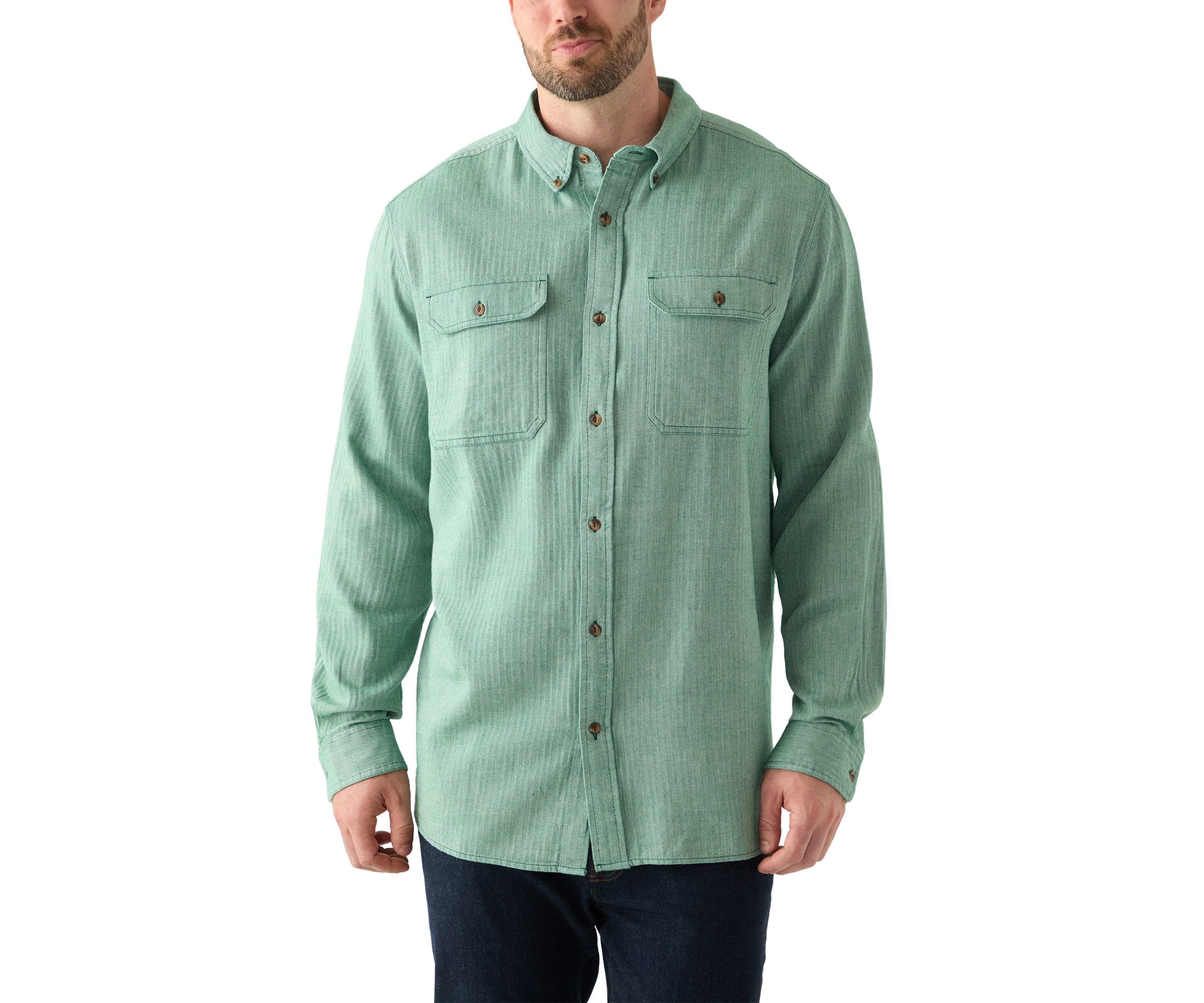 Big & Tall Long Sleeve Solid Flannel Shirt