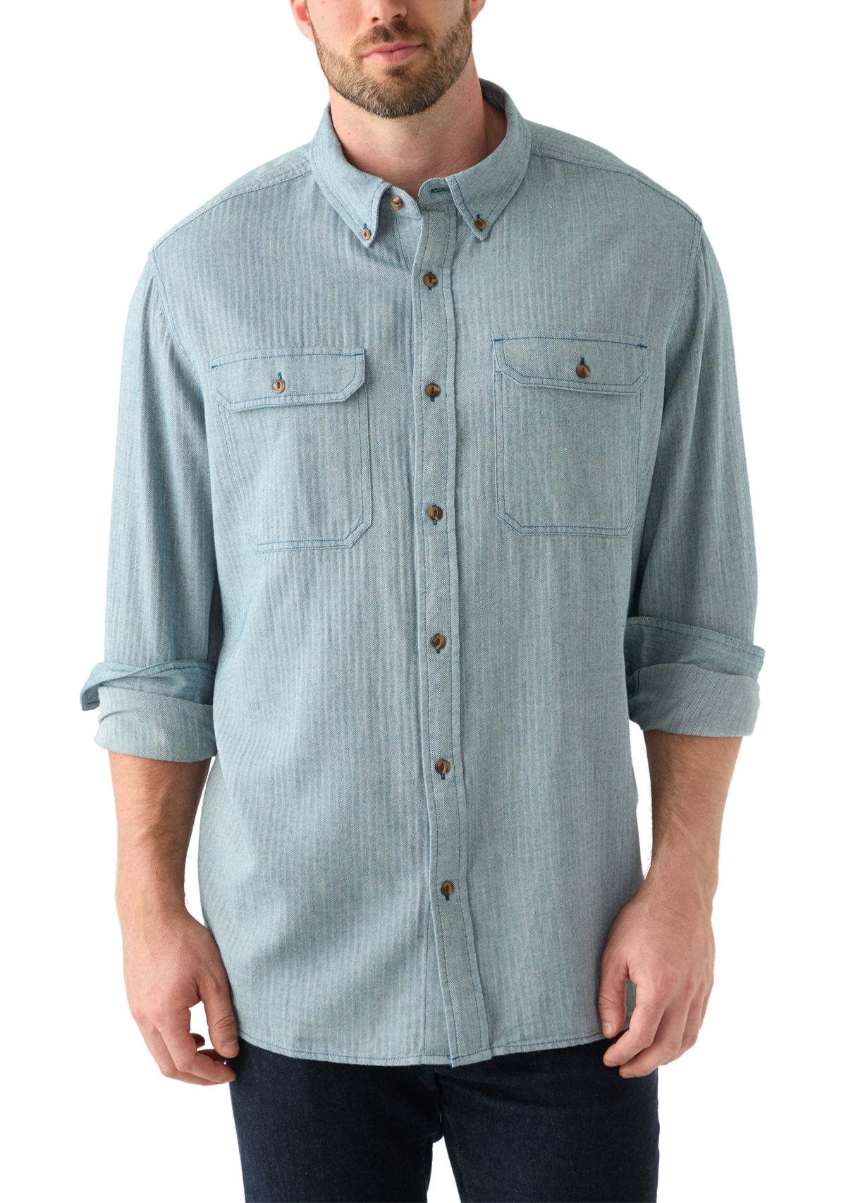 Big & Tall Long Sleeve Solid Flannel Shirt