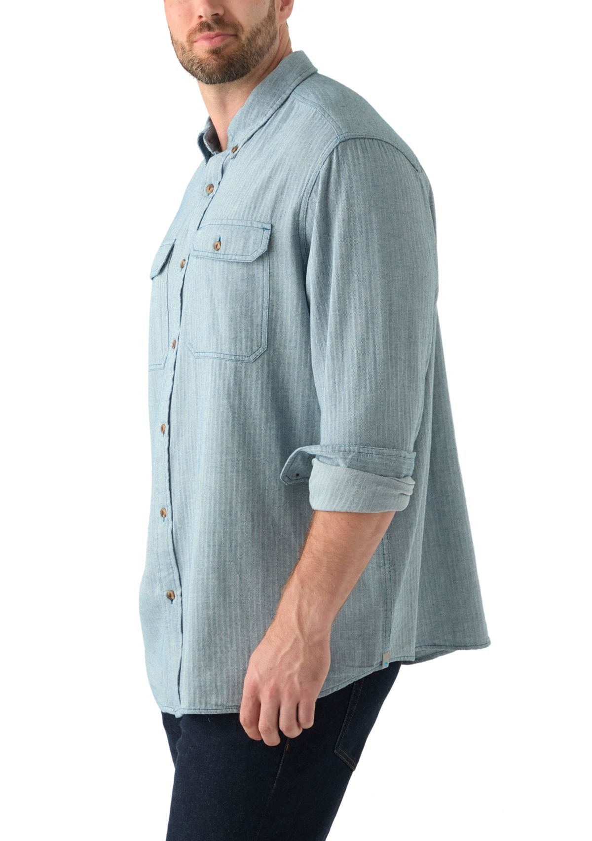 Big & Tall Long Sleeve Solid Flannel Shirt