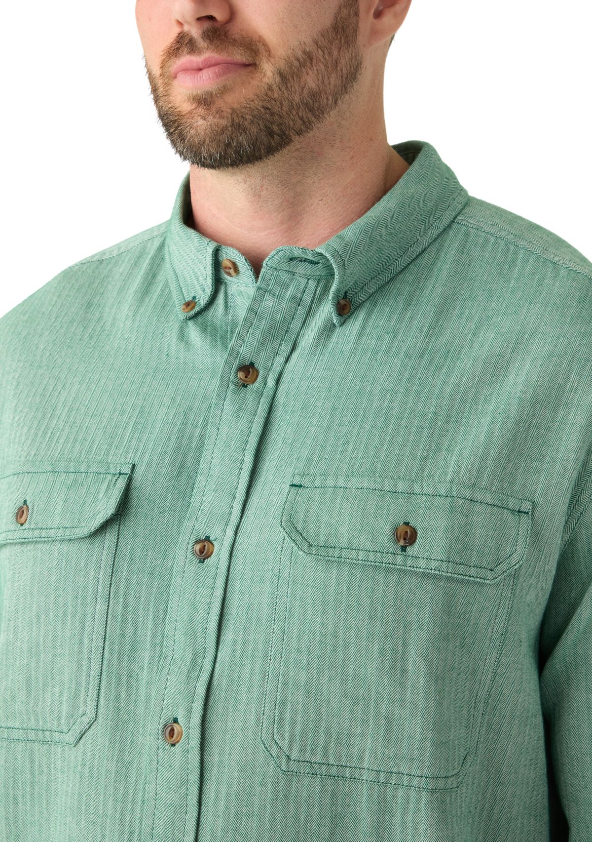 Big & Tall Long Sleeve Solid Flannel Shirt