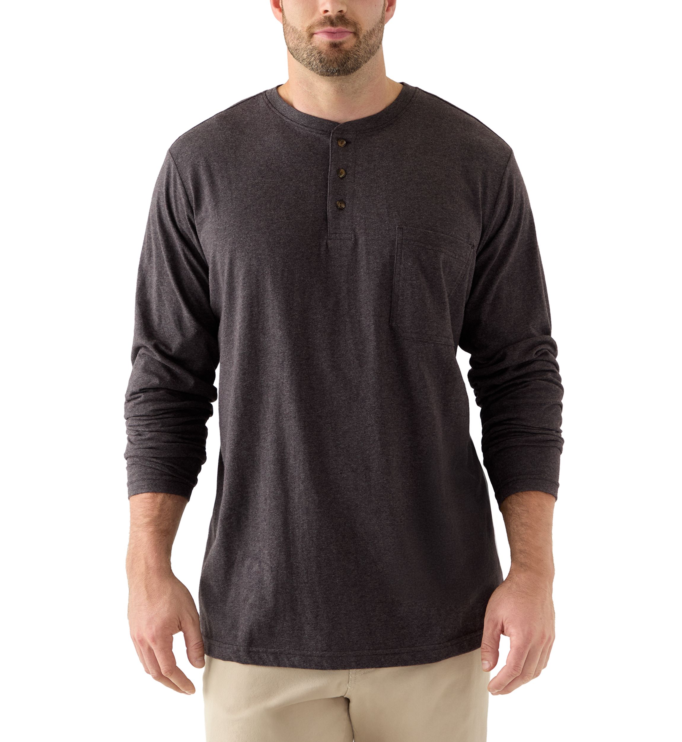 Big & Tall Long Sleeve Jersey Henley 