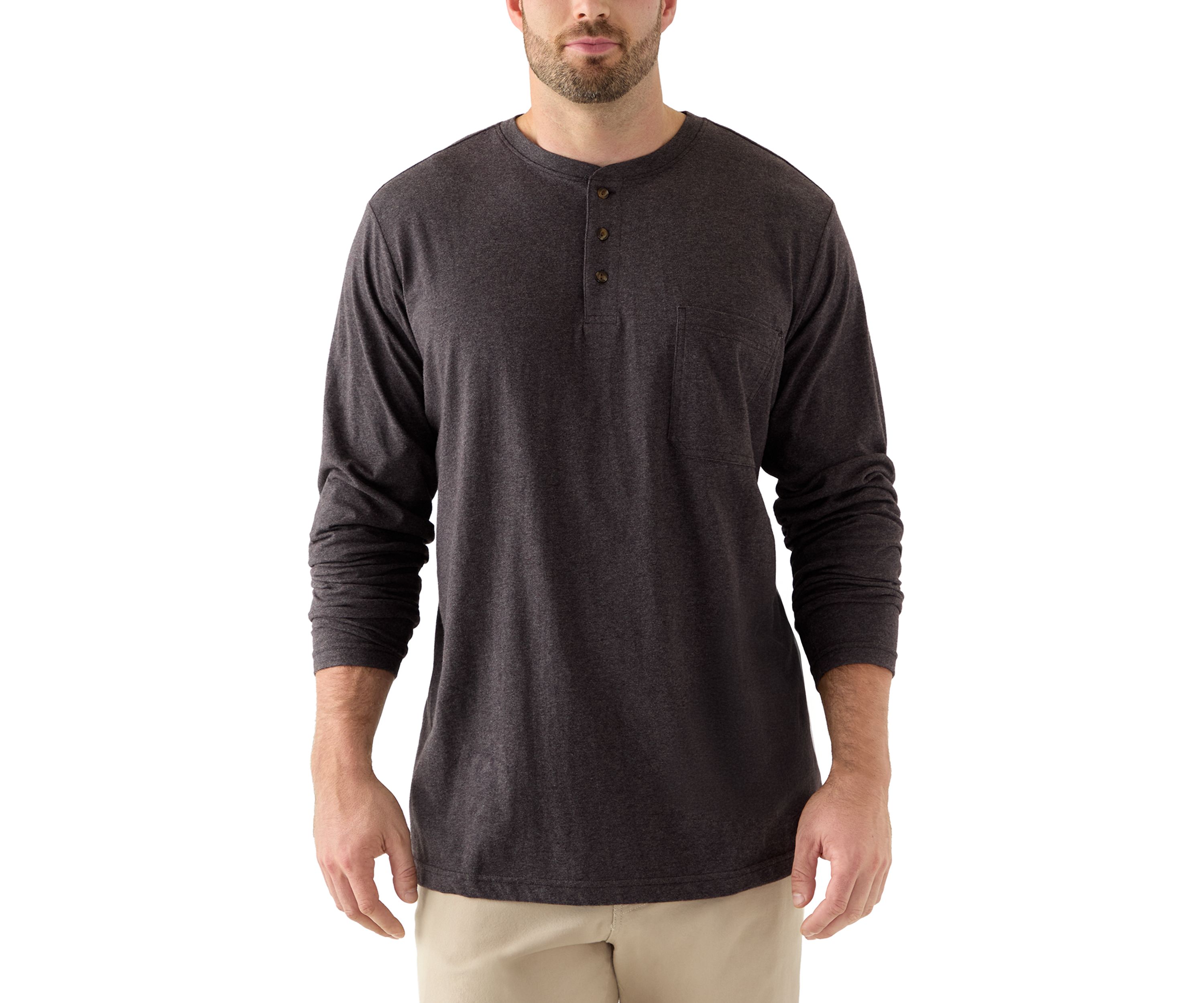 Big & Tall Long Sleeve Jersey Henley 