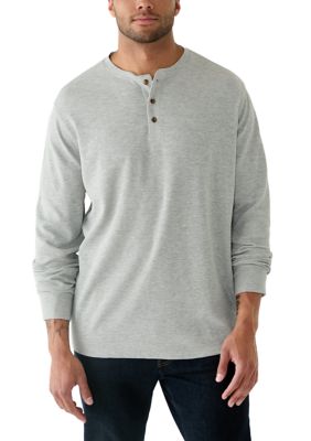Ocean + Coast Men's Big & Tall Thermal Henley Shirt, Silver, 3XL Tall
