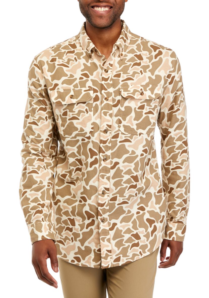 Long Sleeve Printed Flannel Button Down Shirt