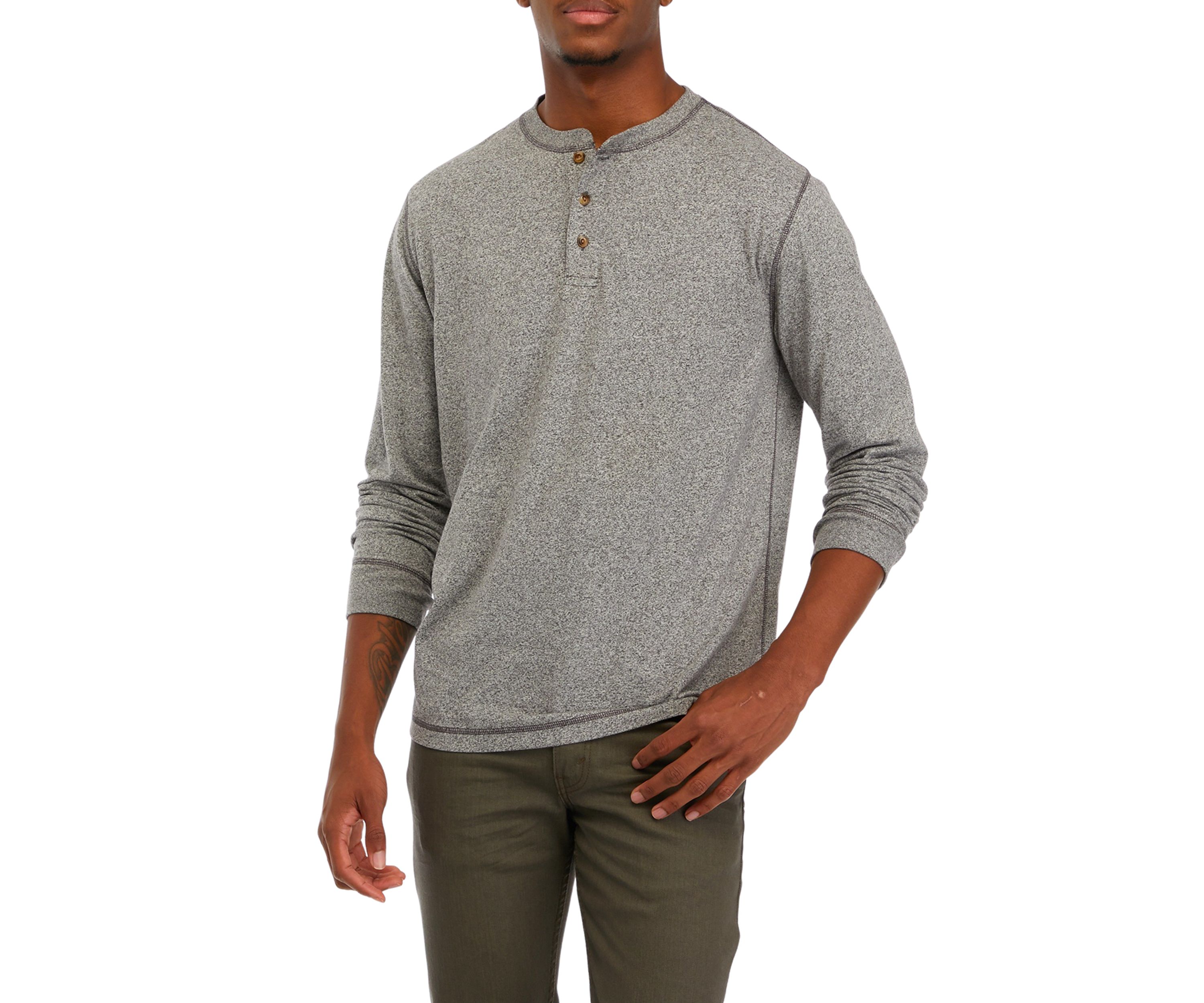 Long Sleeve Jaspe Henley Shirt