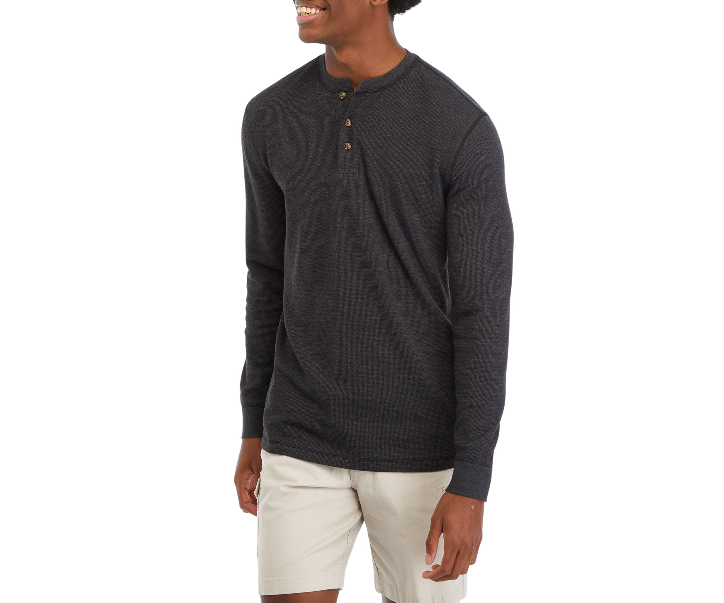 Long Sleeve Thermal Henley Shirt 
