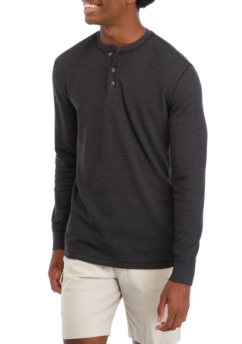 Long Sleeve Thermal Henley Shirt 