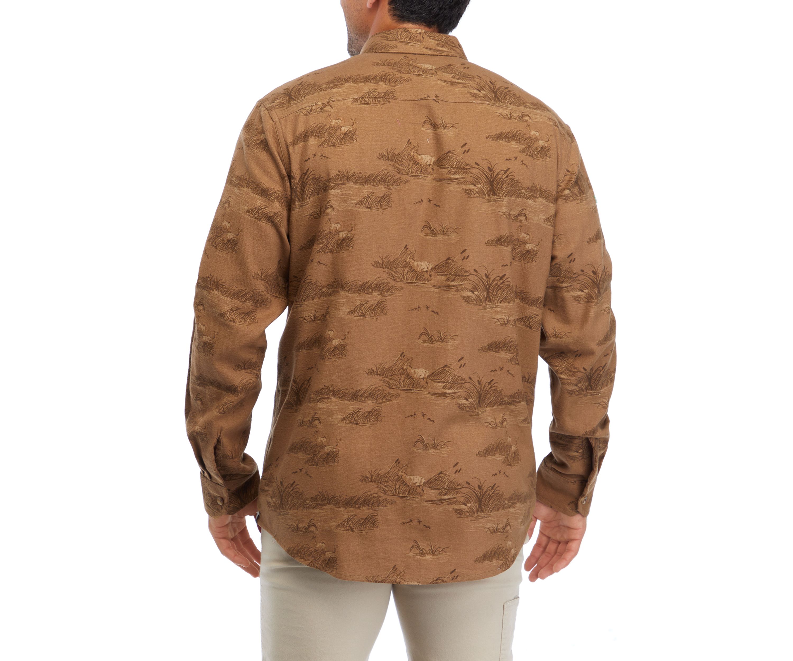 Long Sleeve Printed Flannel Shirt