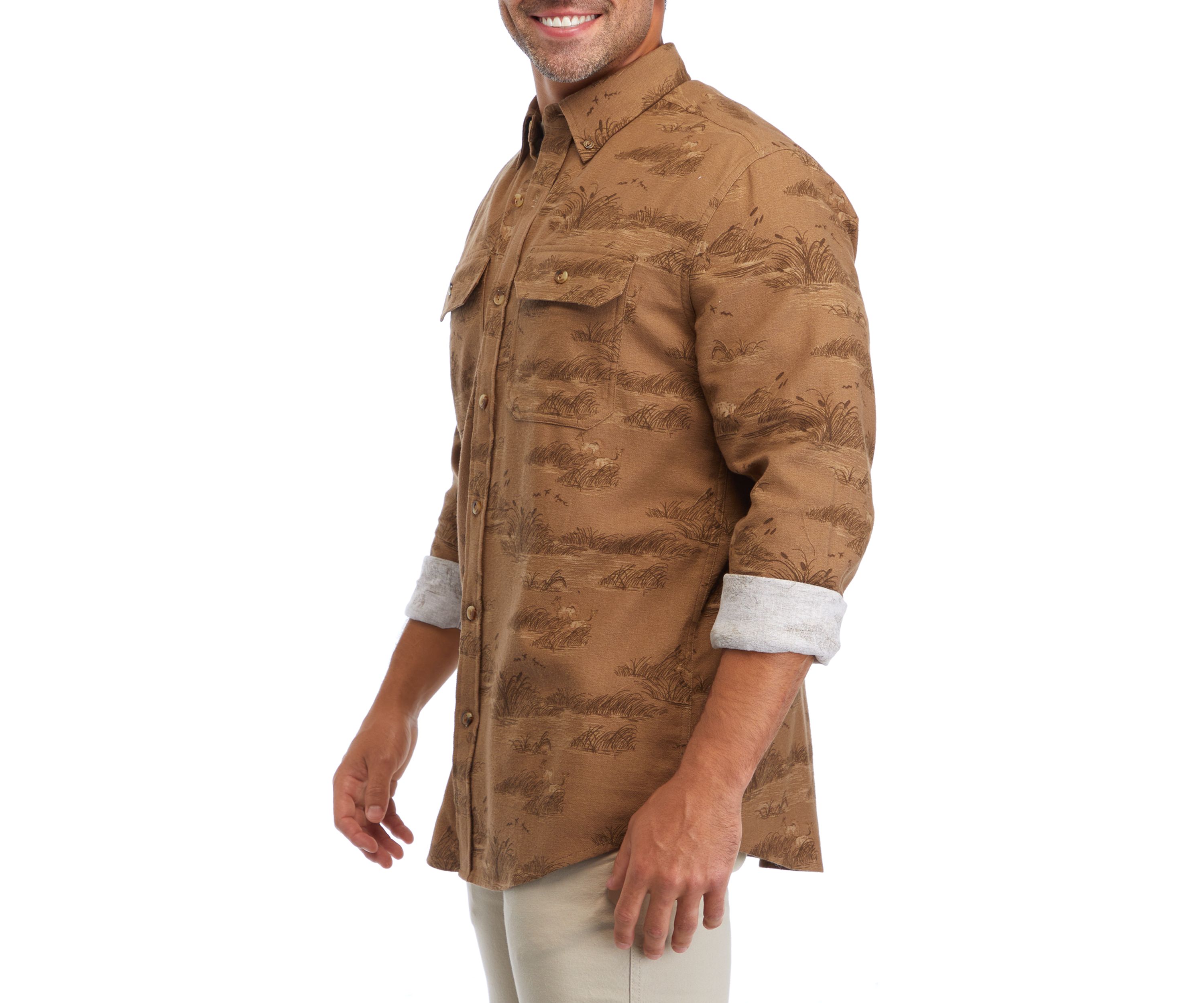 Long Sleeve Printed Flannel Shirt