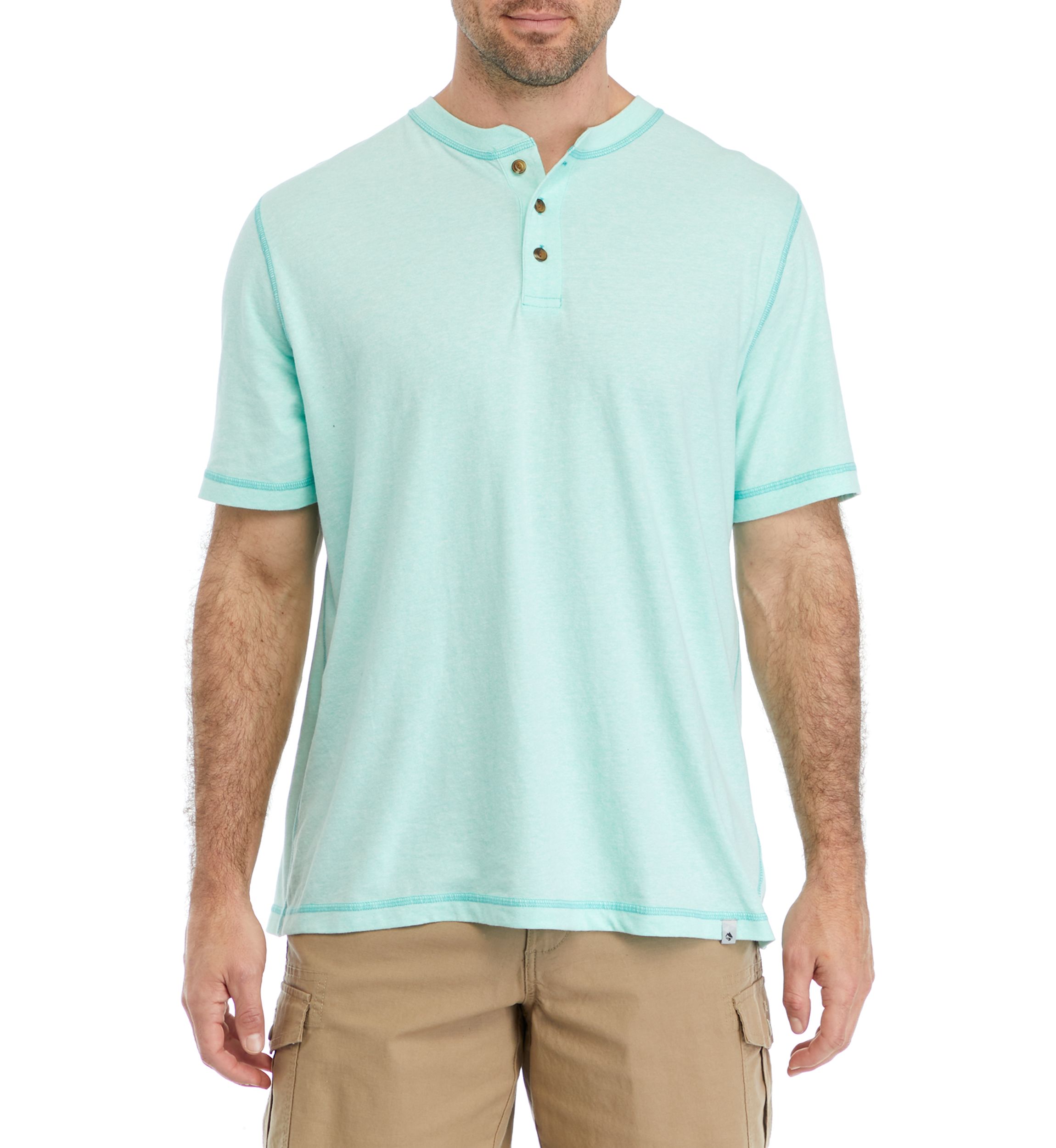 Short Sleeve Jaspe Henley Shirt
