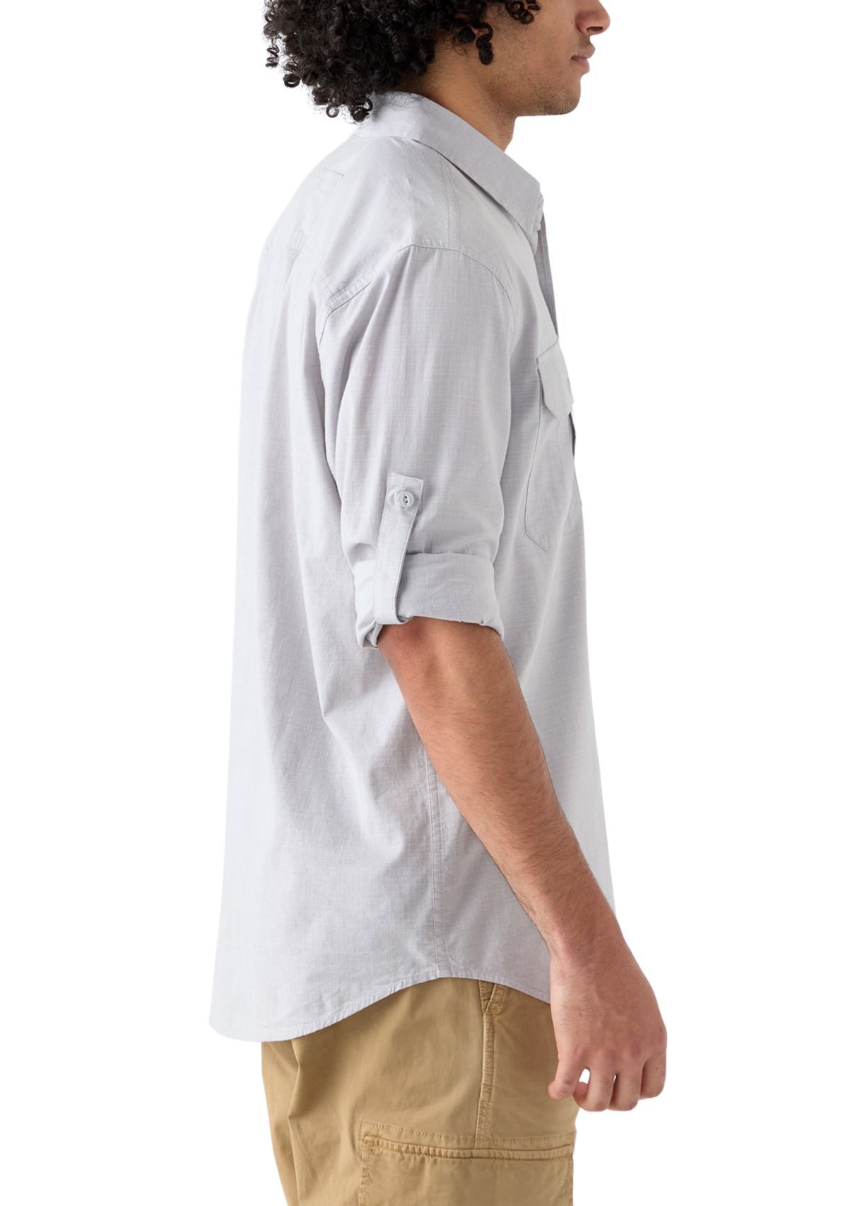 Long Sleeve Chambray Rip Stop Shirt