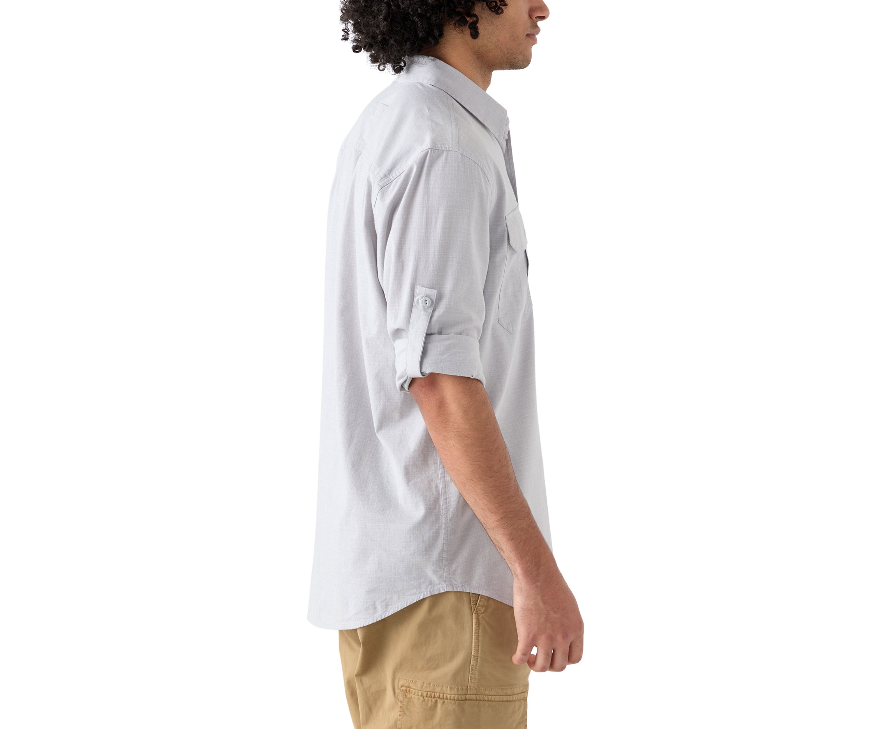 Long Sleeve Chambray Rip Stop Shirt