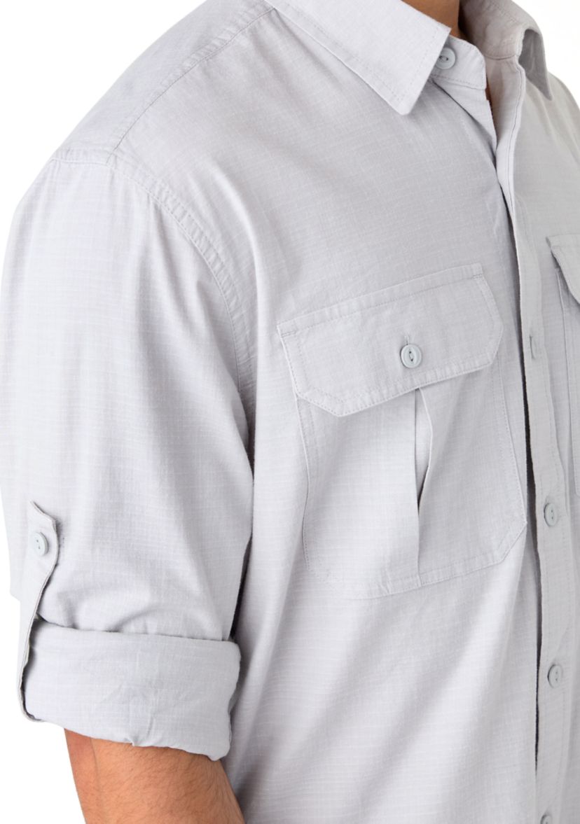 Long Sleeve Chambray Rip Stop Shirt