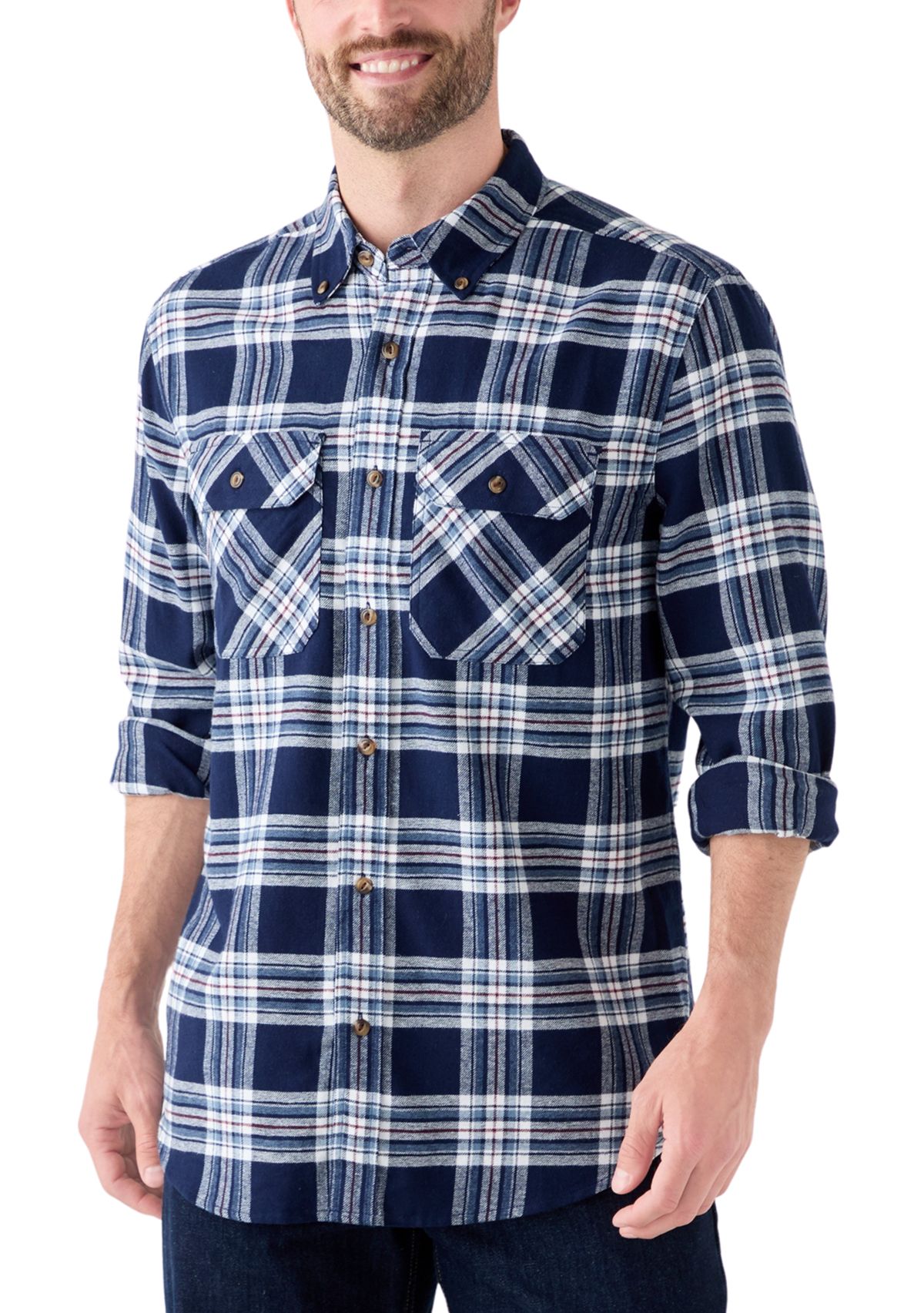 Long Sleeve Woven Flannel Shirt 
