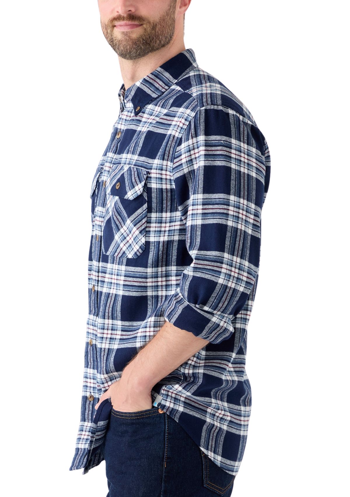 Long Sleeve Woven Flannel Shirt 