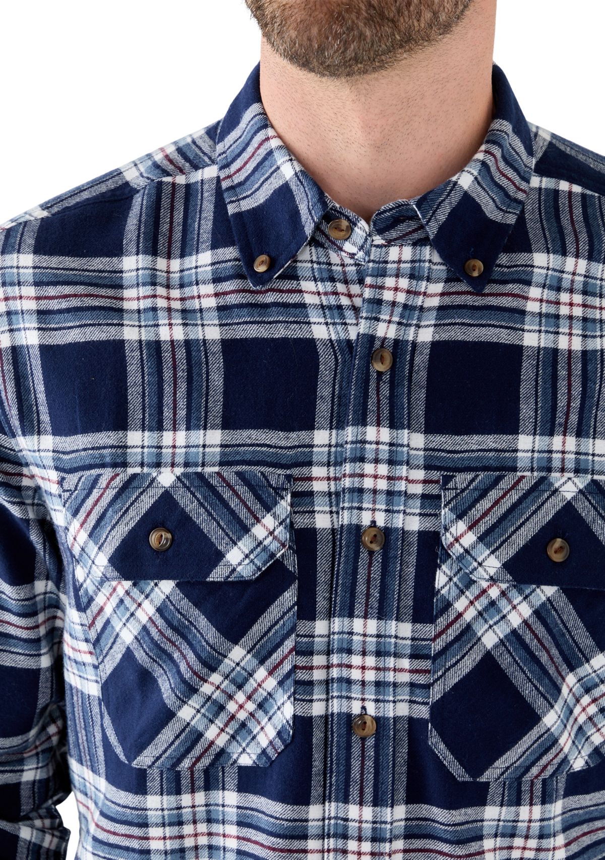 Long Sleeve Woven Flannel Shirt 