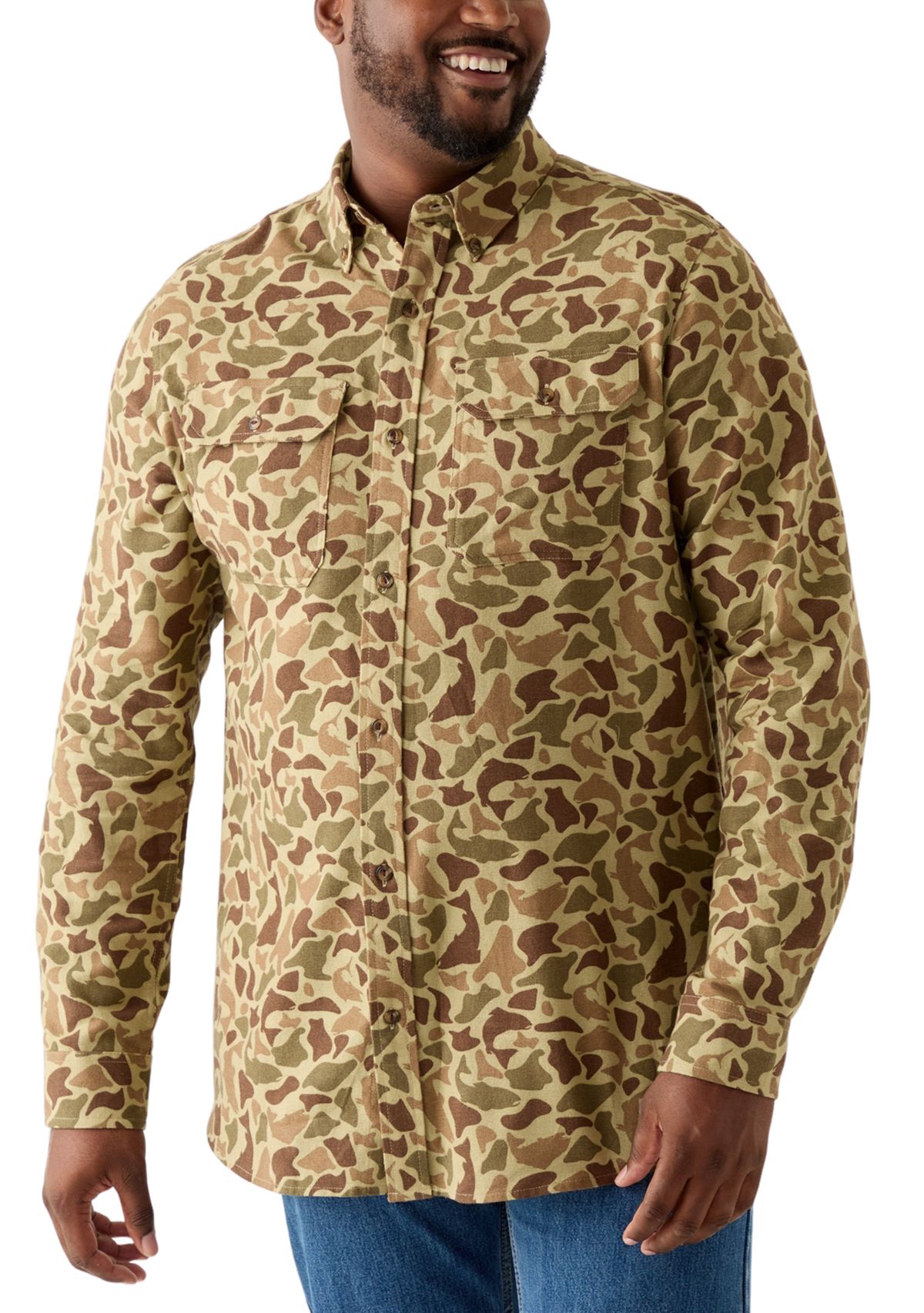 Long Sleeve Printed Flannel Shirt