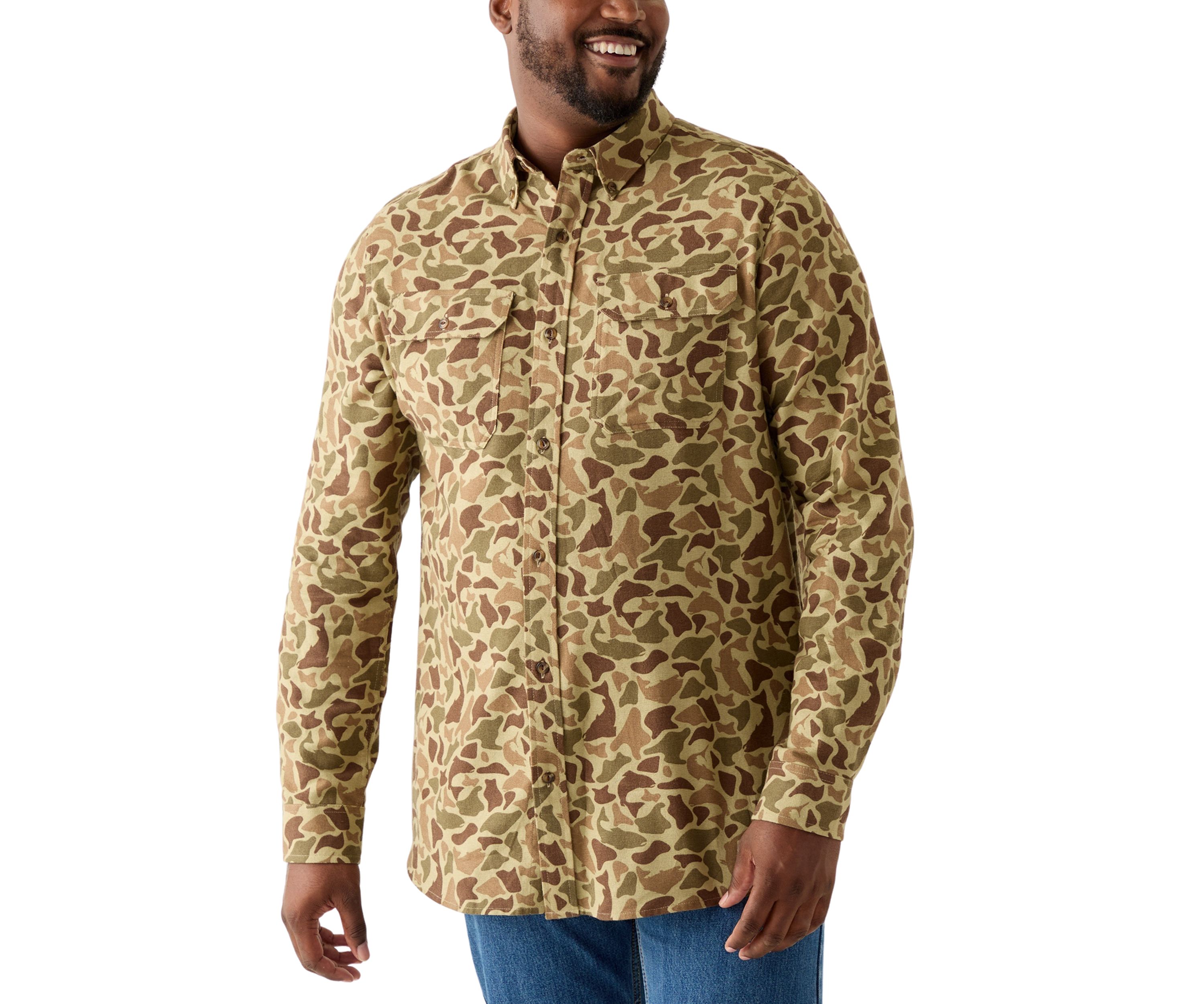 Long Sleeve Printed Flannel Shirt
