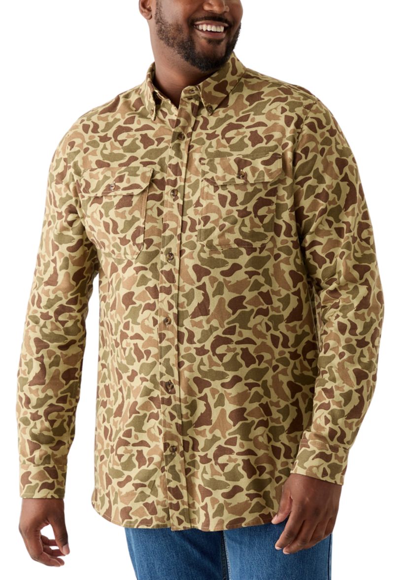 Long Sleeve Printed Flannel Shirt