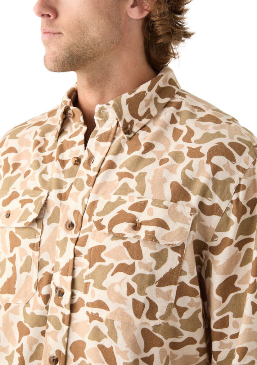 Long Sleeve Printed Flannel Shirt