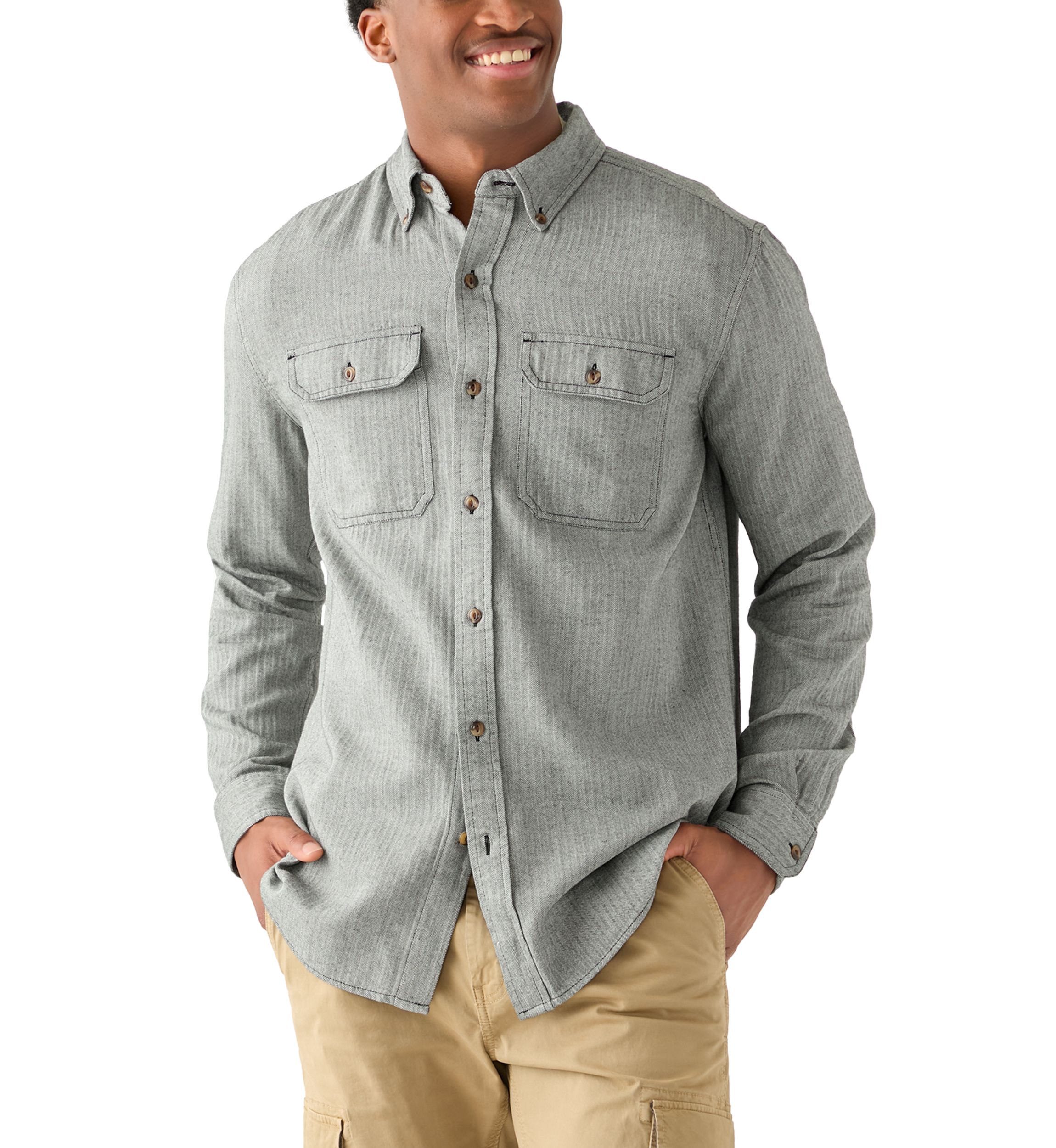 Long Sleeve Solid Flannel Shirt