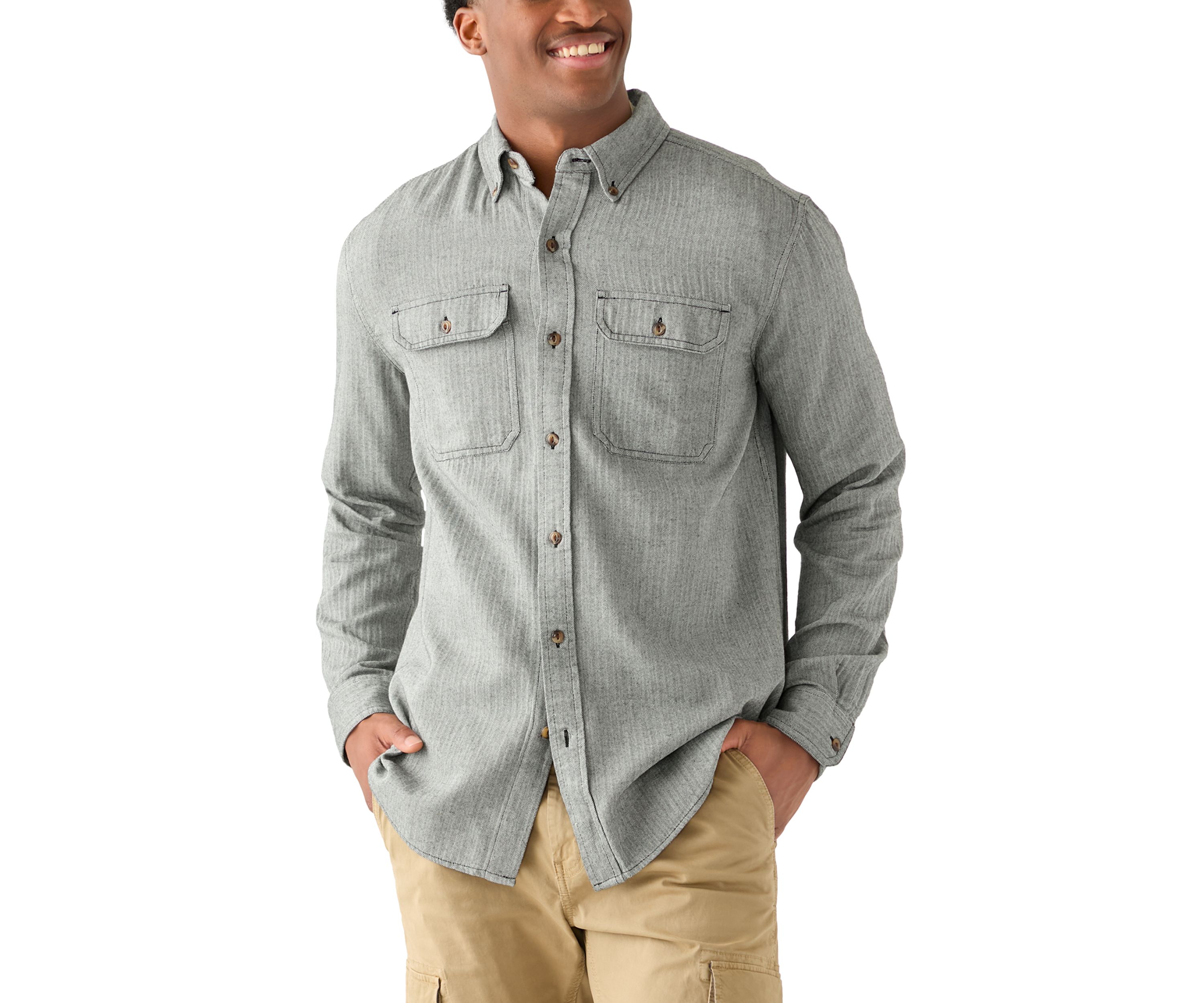 Long Sleeve Solid Flannel Shirt
